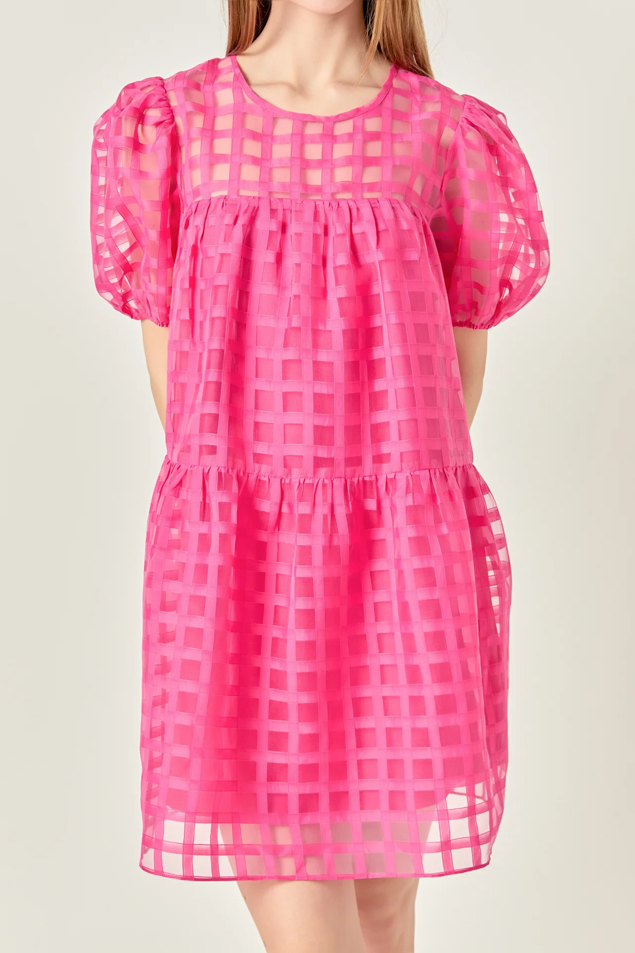 Gridded Organza Mini Dress - Image 37