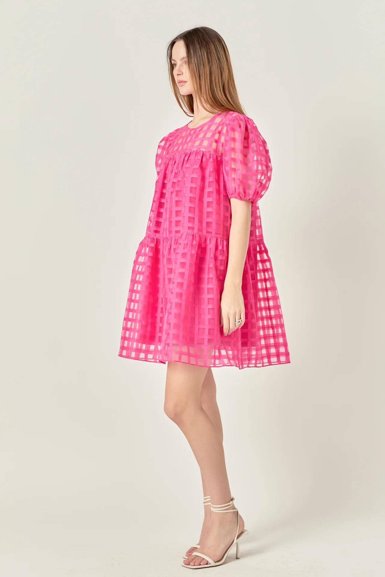 Gridded Organza Mini Dress - Image 38