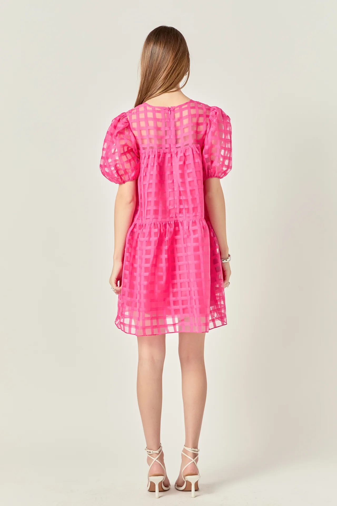 Gridded Organza Mini Dress - Image 39