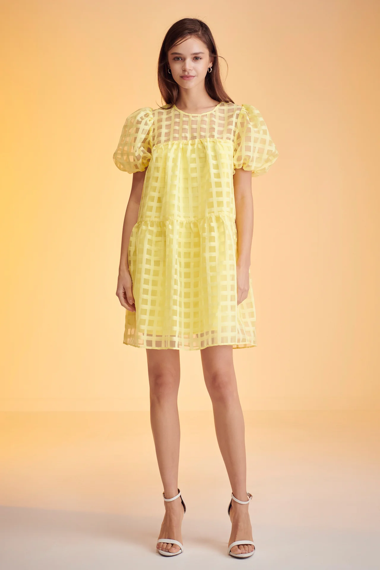 Gridded Organza Mini Dress - Image 41