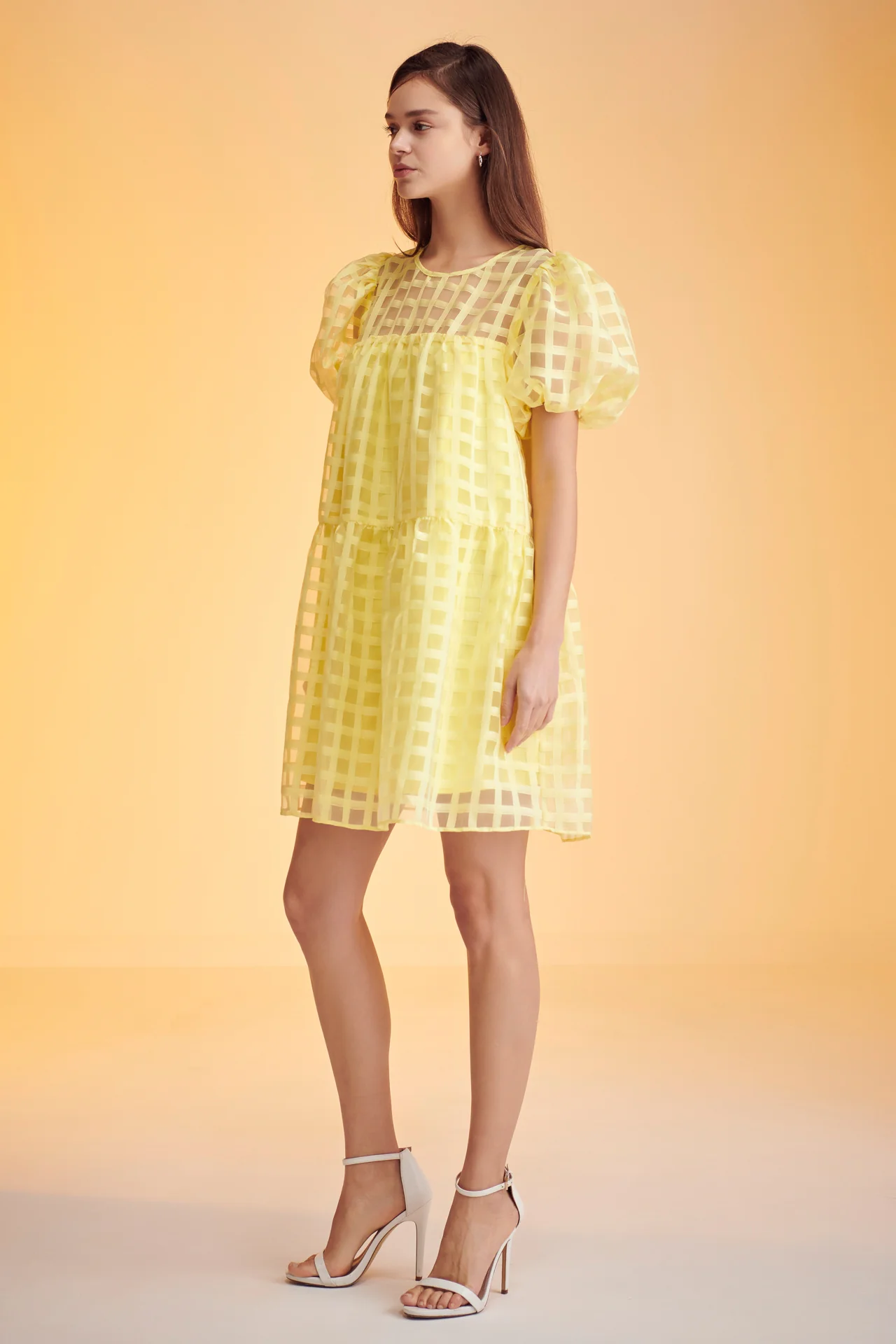 Gridded Organza Mini Dress - Image 43