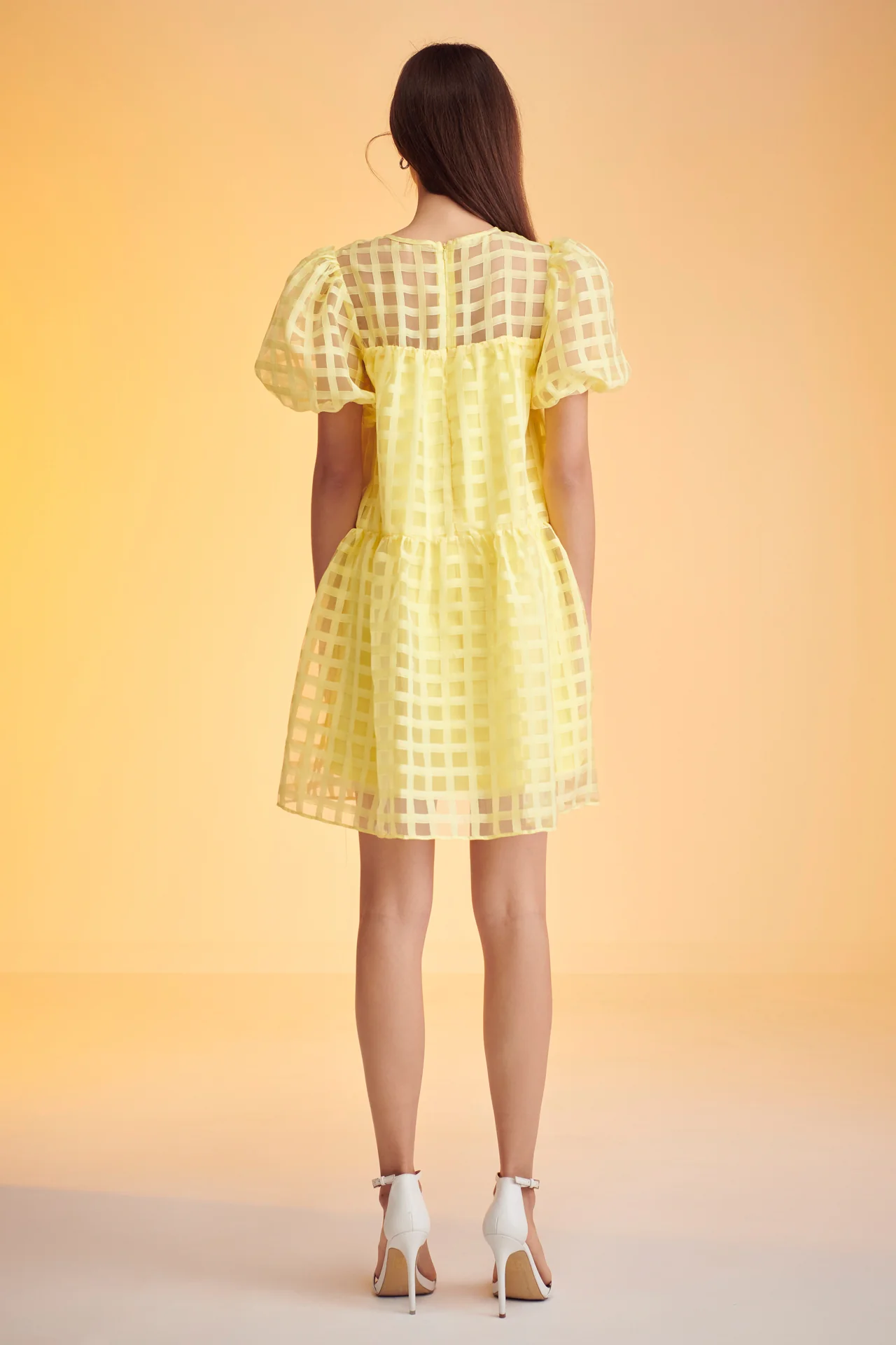 Gridded Organza Mini Dress - Image 44