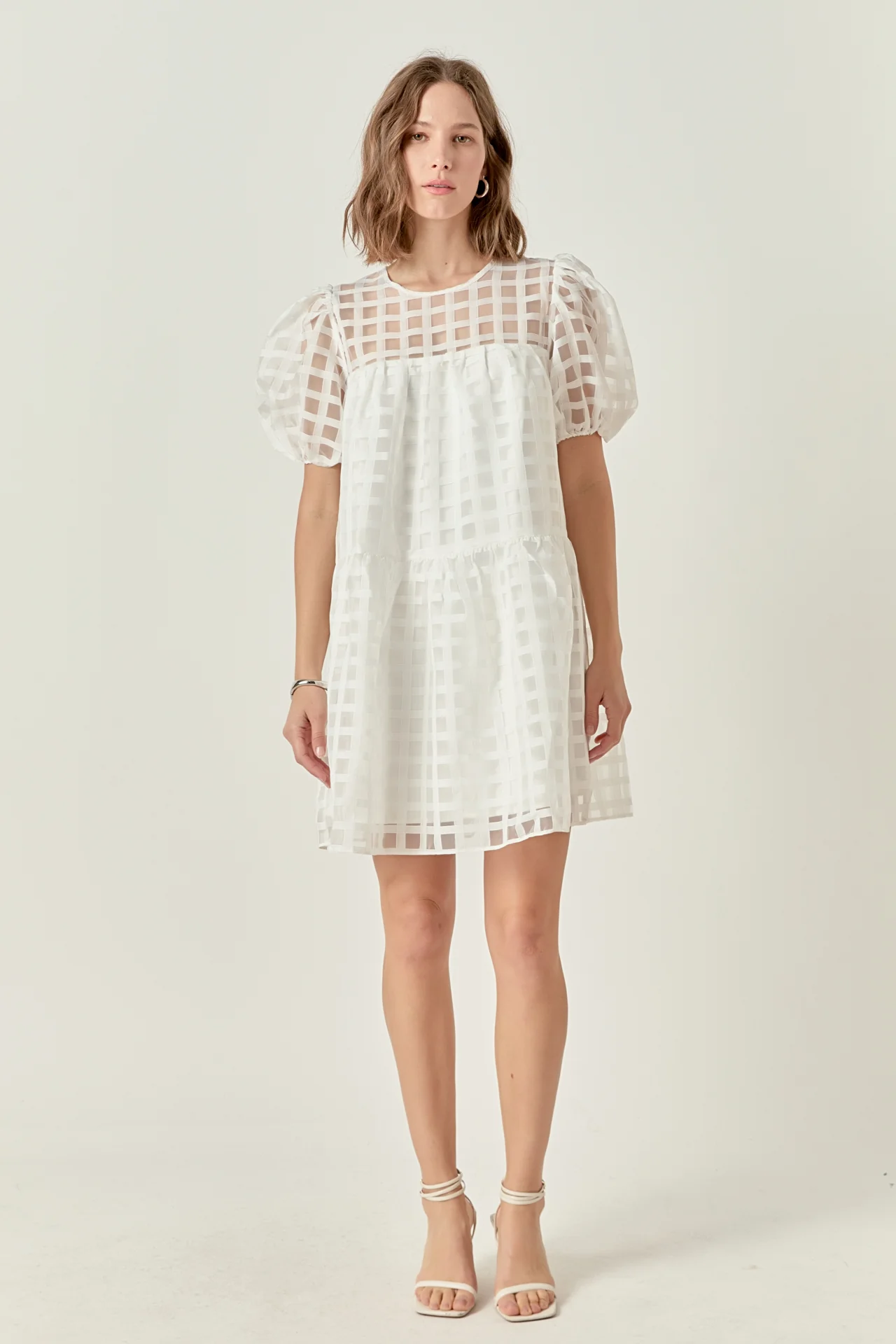 Gridded Organza Mini Dress - Image 6