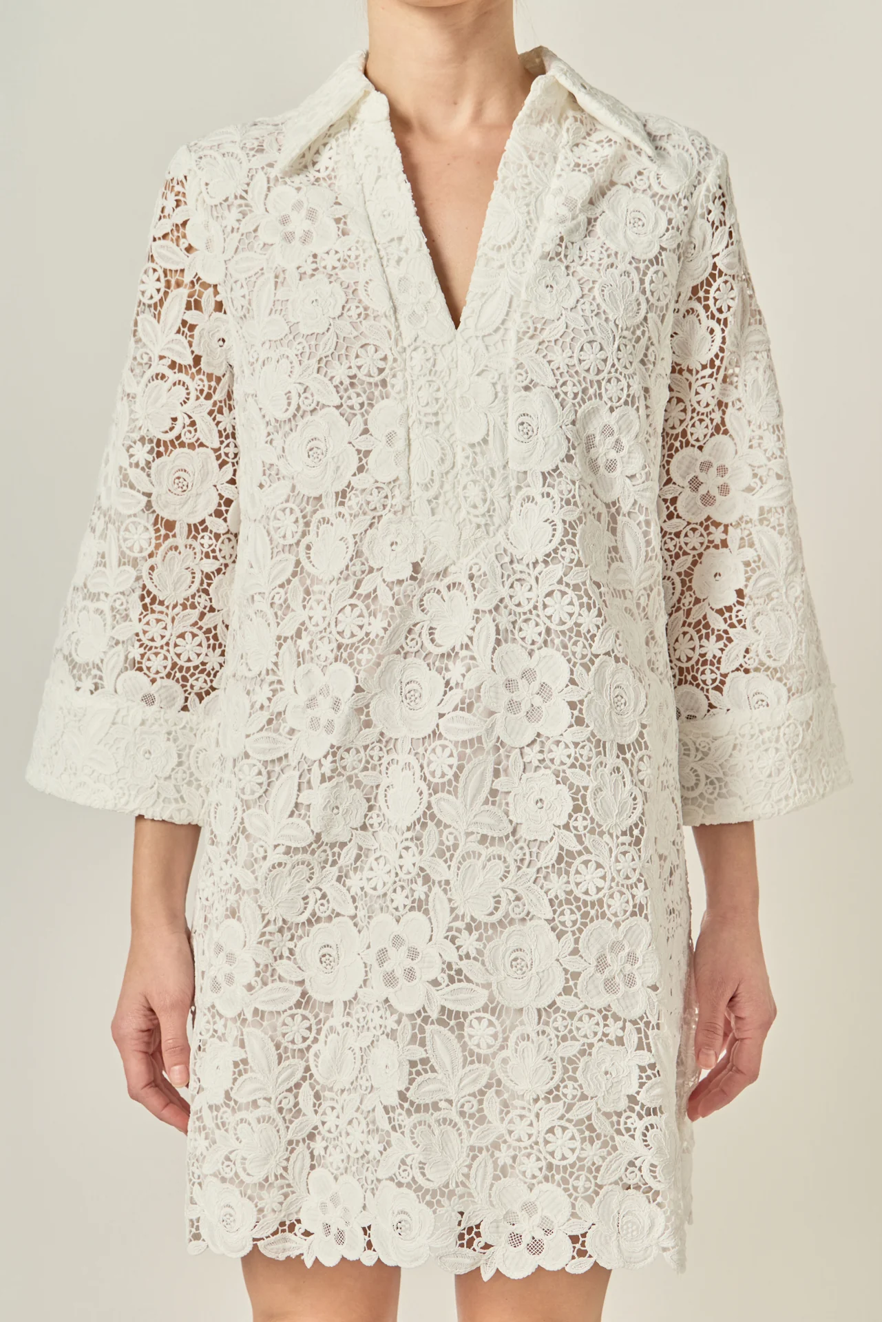 Guipure Lace Mini Dress - Image 2