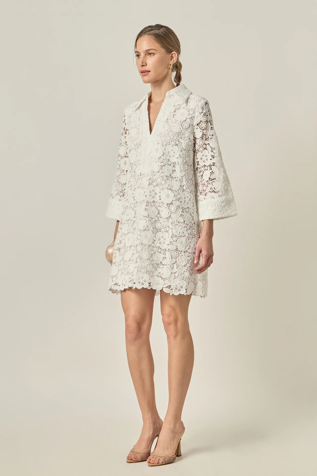 Guipure Lace Mini Dress - Image 4