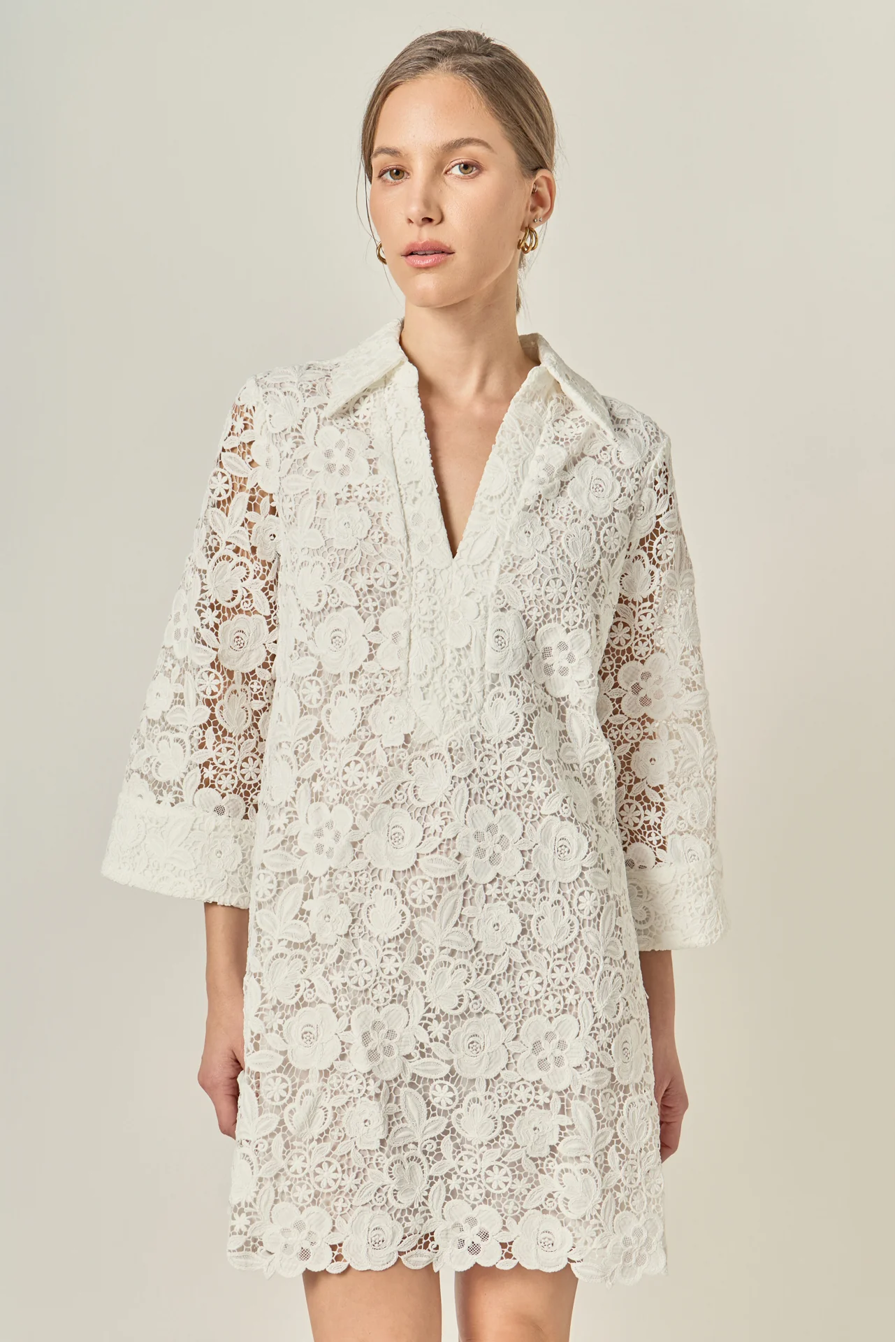 Guipure Lace Mini Dress - Image 6