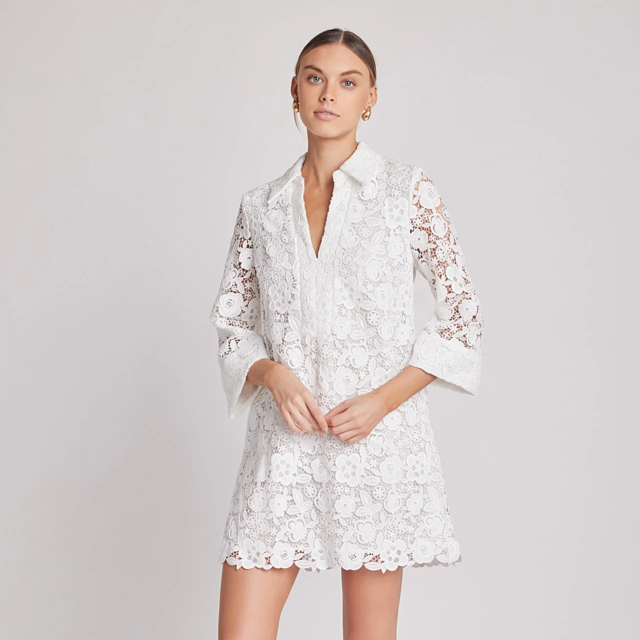 Guipure Lace Mini Dress - Image 8