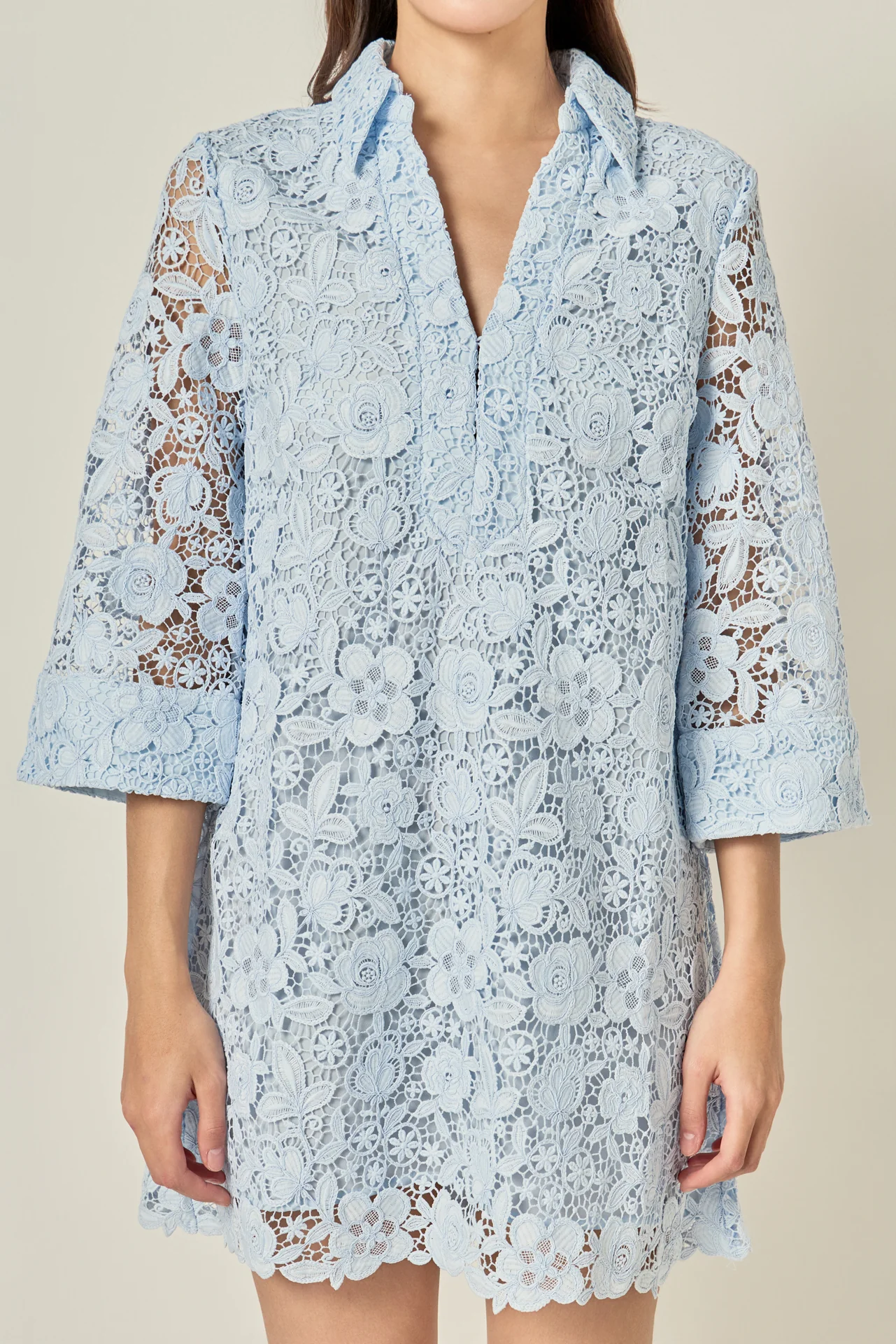 Iris Guipure Lace Mini Dress - Image 2