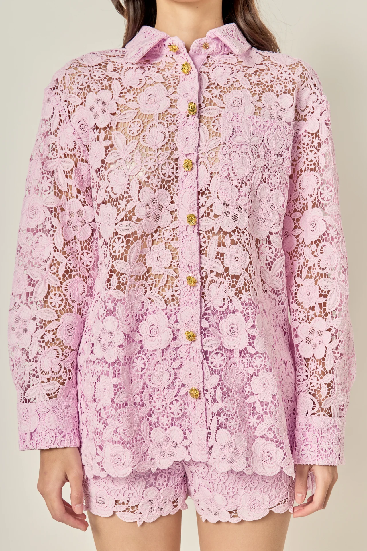 Willow Floral Guipure Lace Oversized Shirt - Image 3