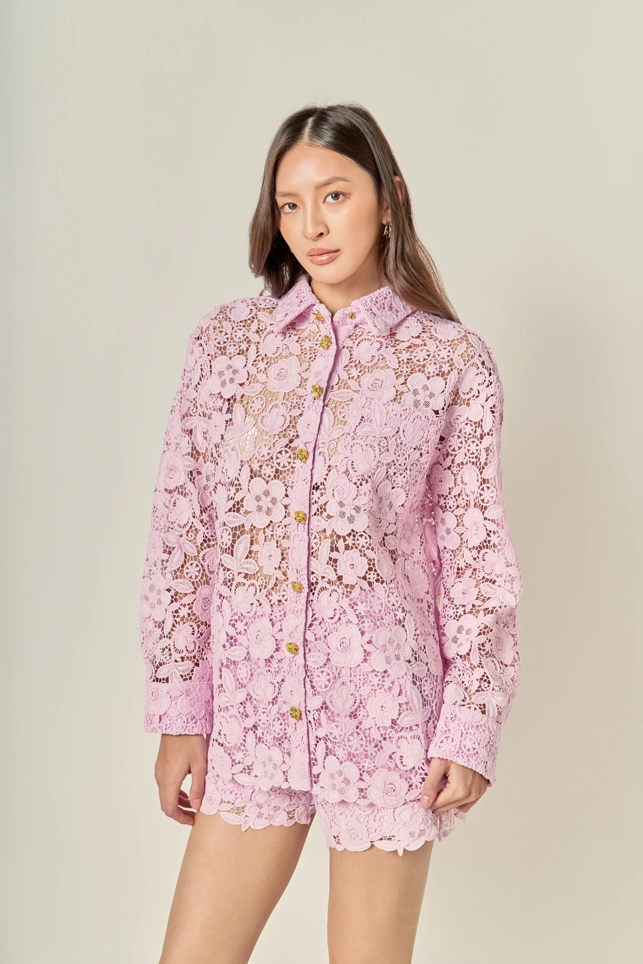 Willow Floral Guipure Lace Oversized Shirt - Image 7