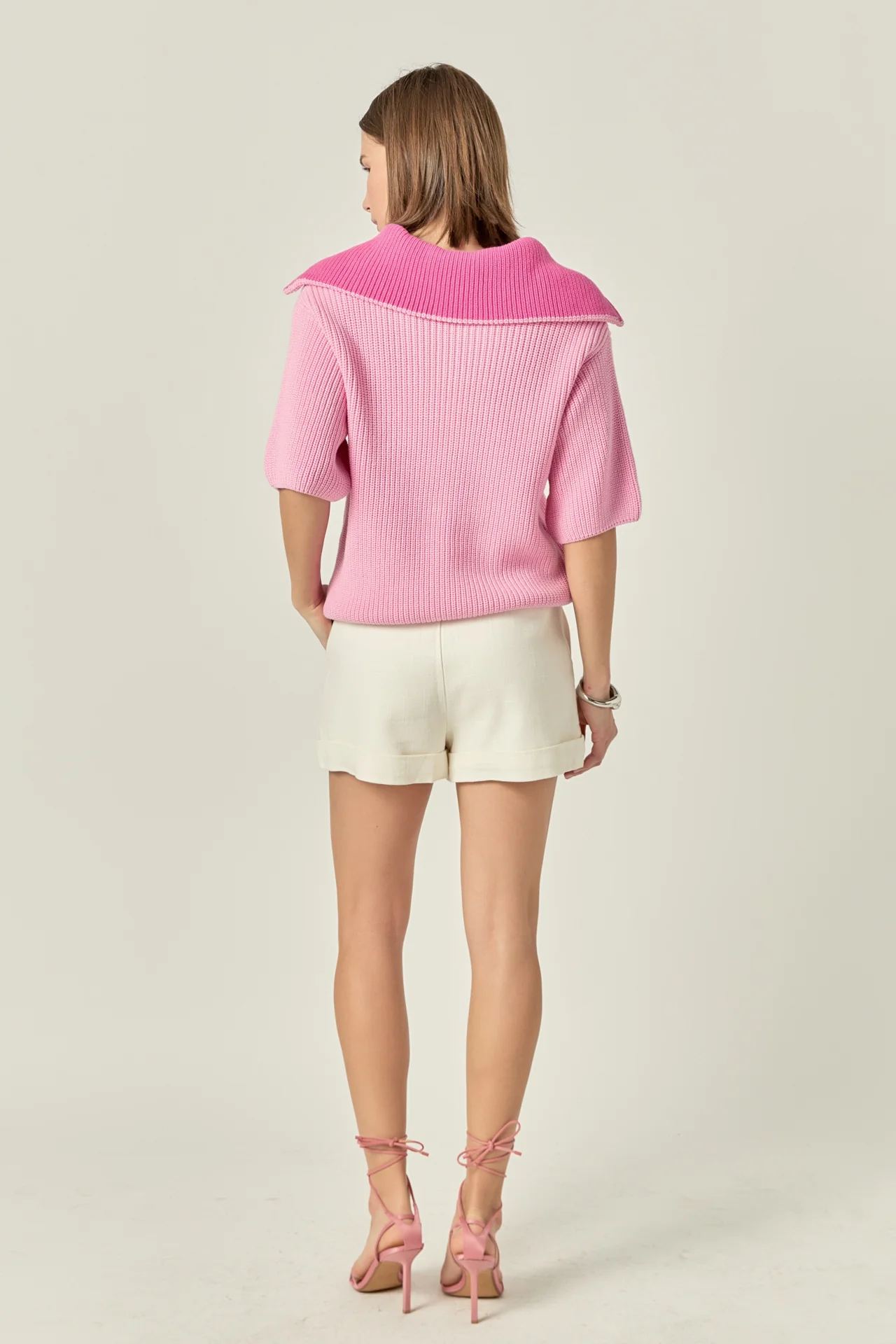 Half-Zip Collared Knit Top - Image 4