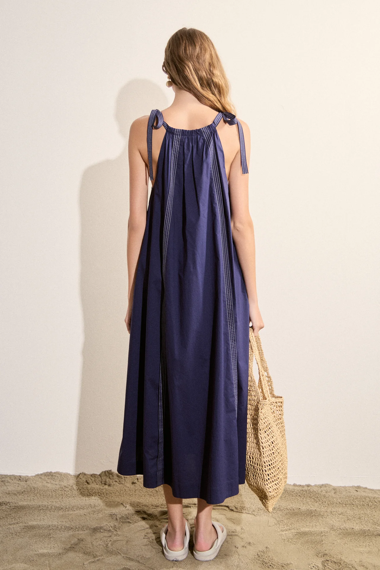 Halter Neck Tie Midi Dress - Image 4