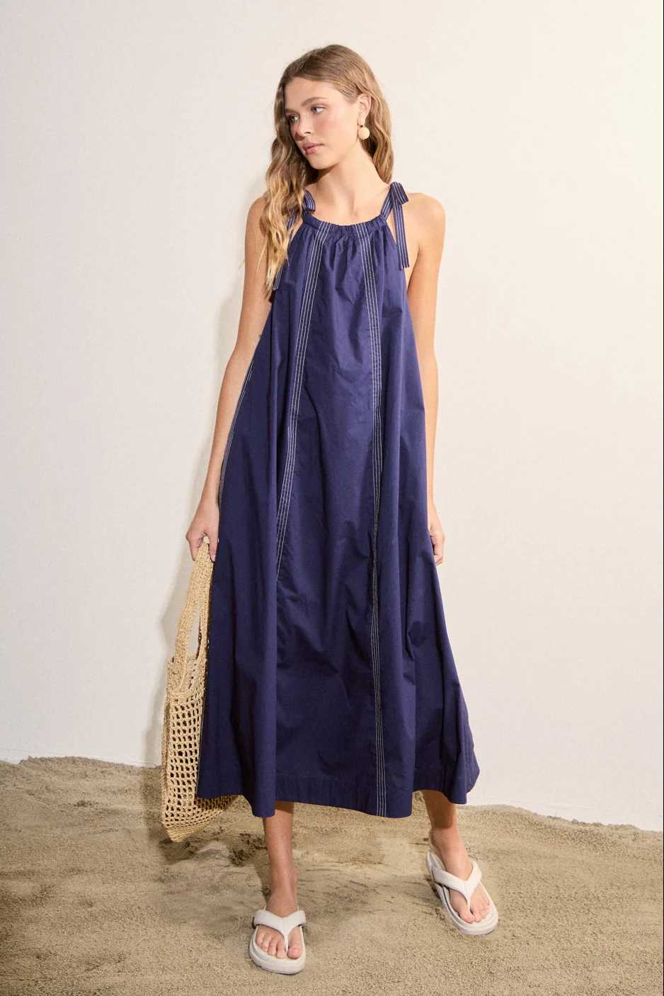Halter Neck Tie Midi Dress - Image 5