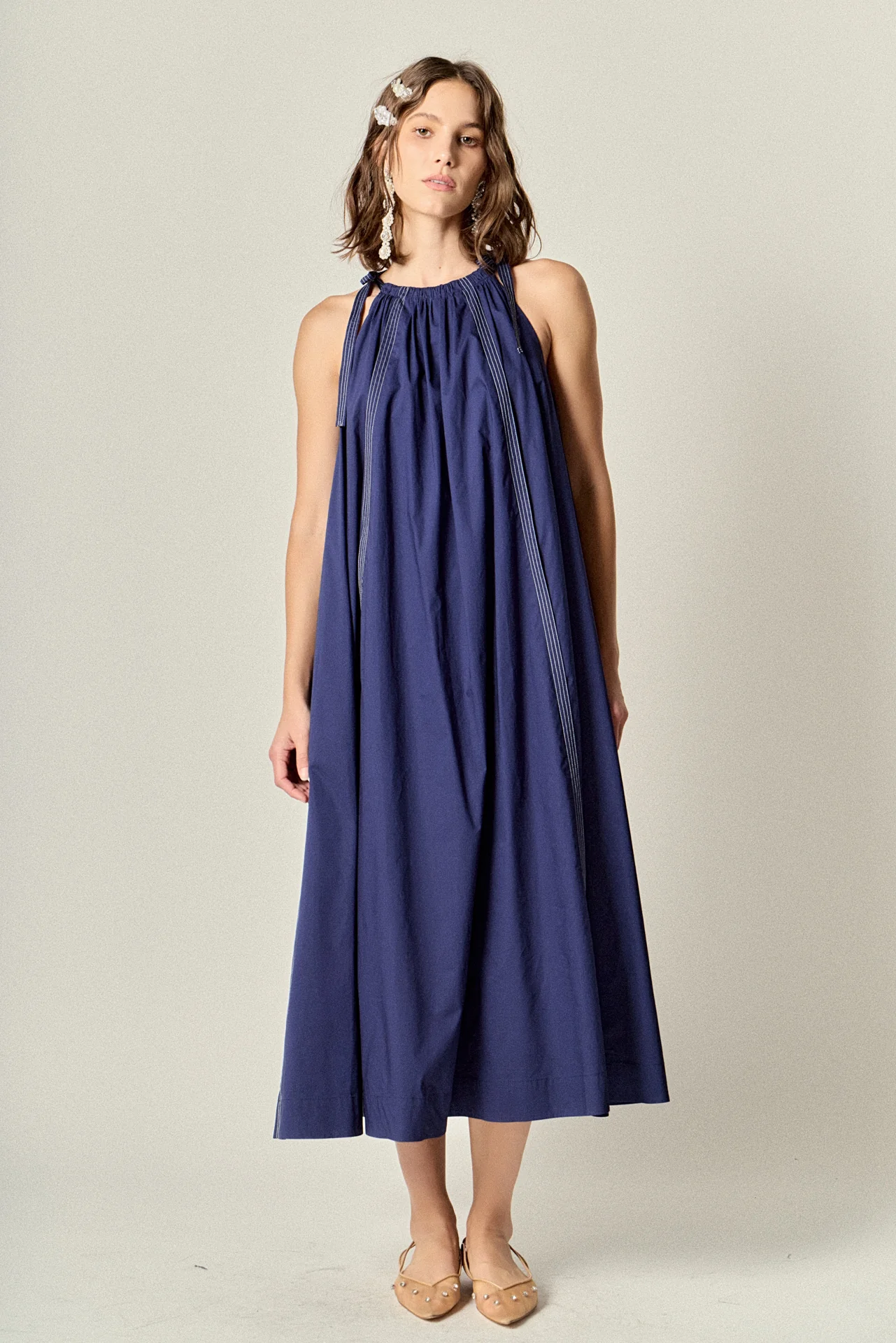 Halter Neck Tie Midi Dress - Image 7