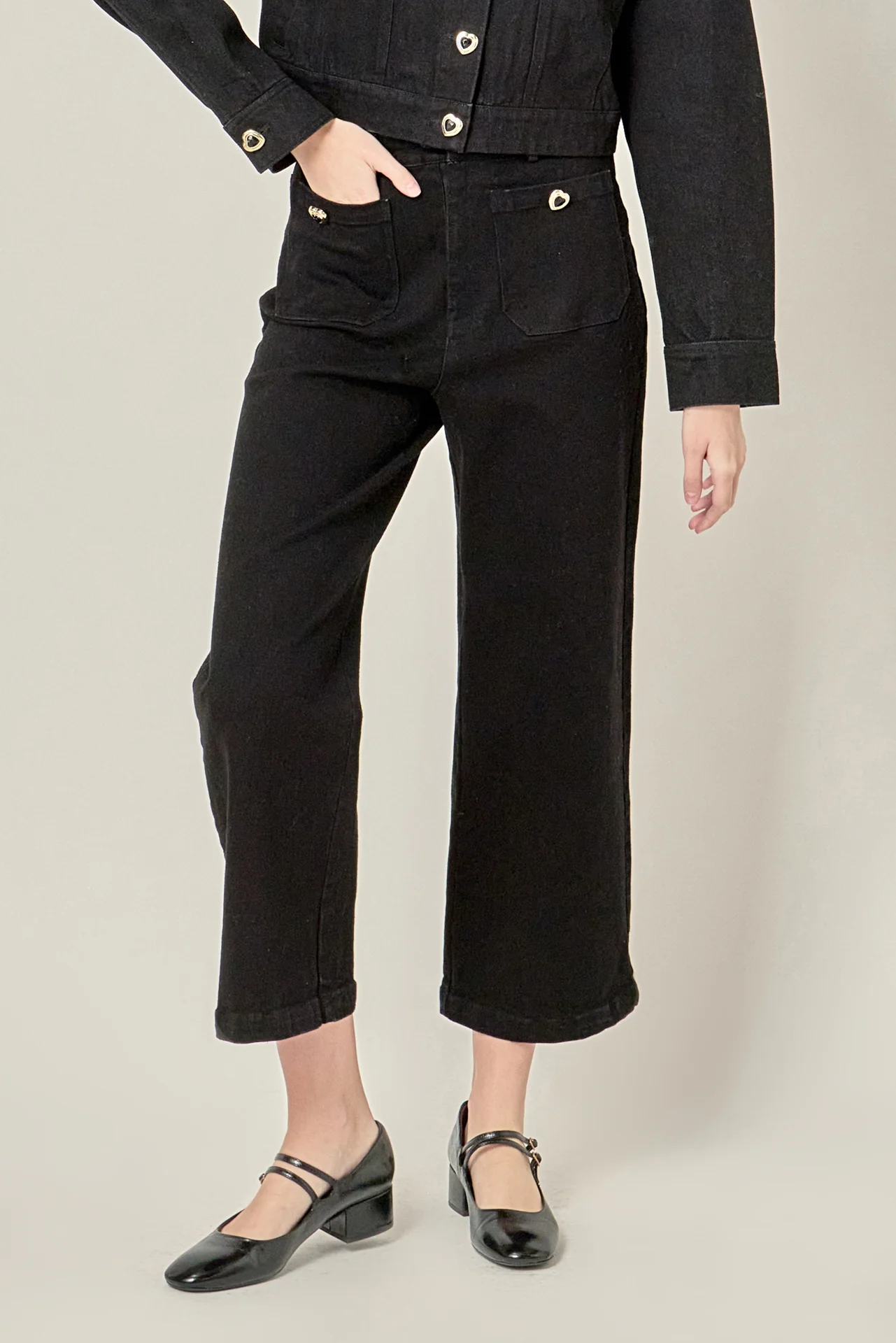 Heart Button Culotte Pants - Image 5
