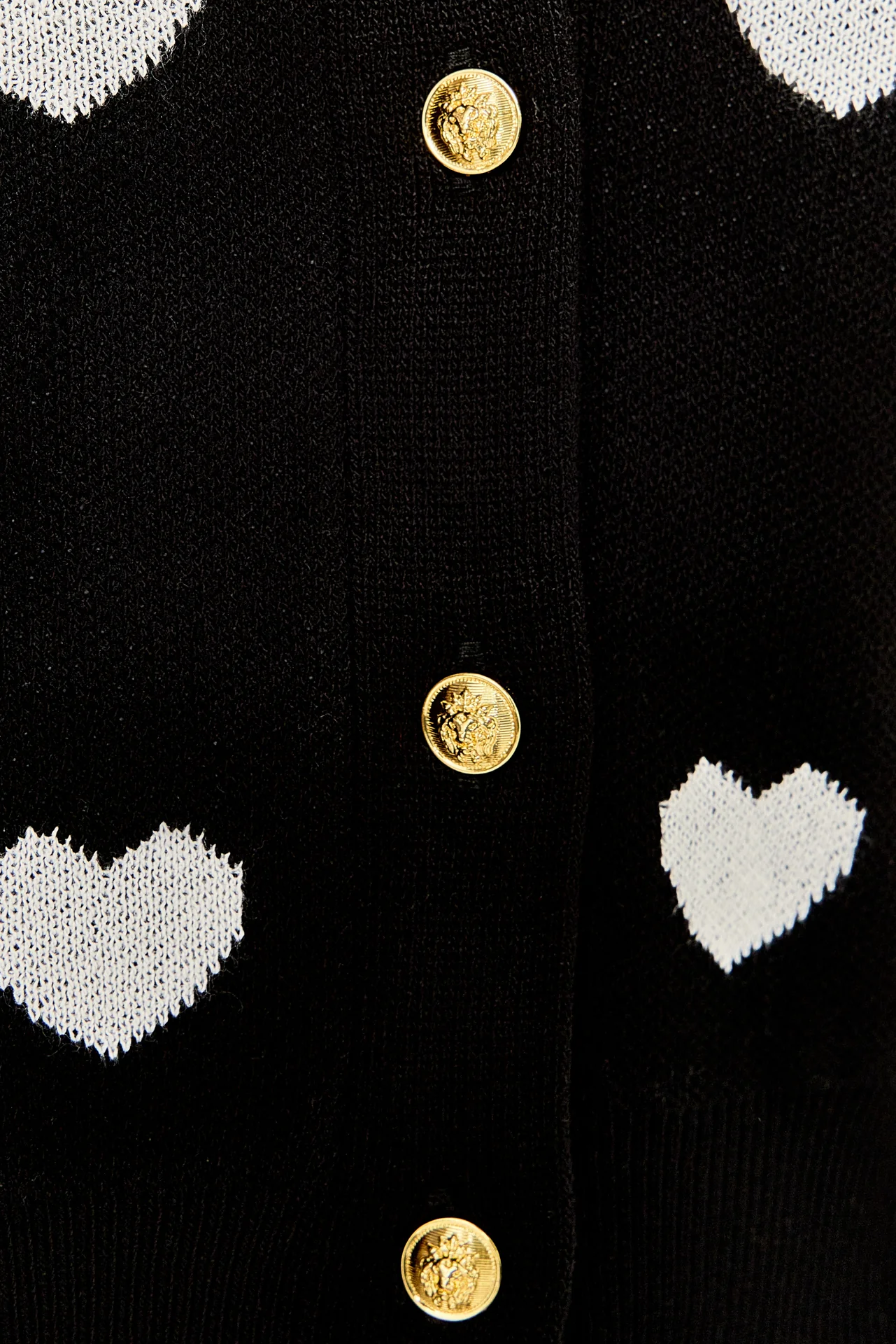 Heart Print Puff Sleeve Cardigan - Image 3
