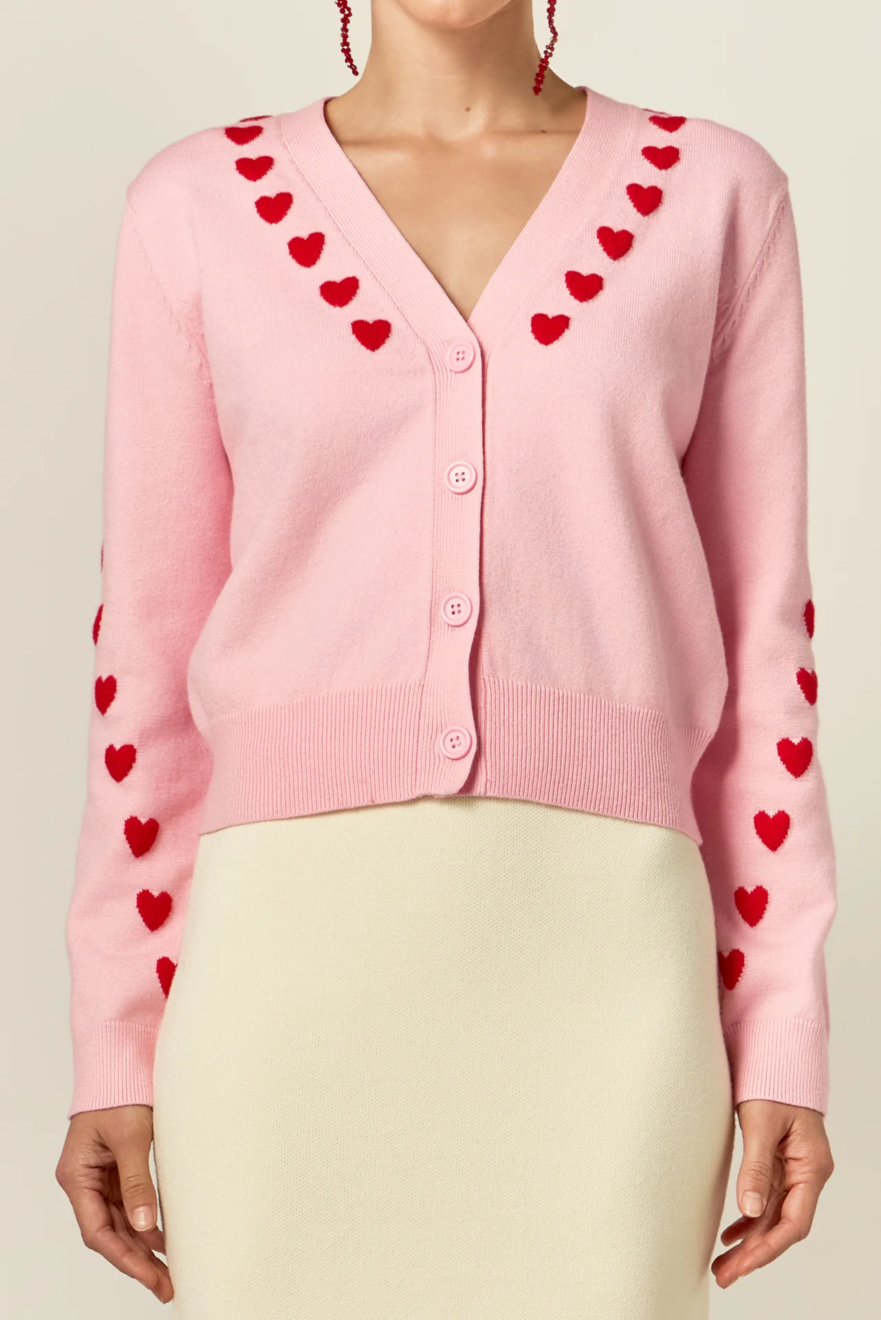 Heart Accent Knit Cardigan - Image 2
