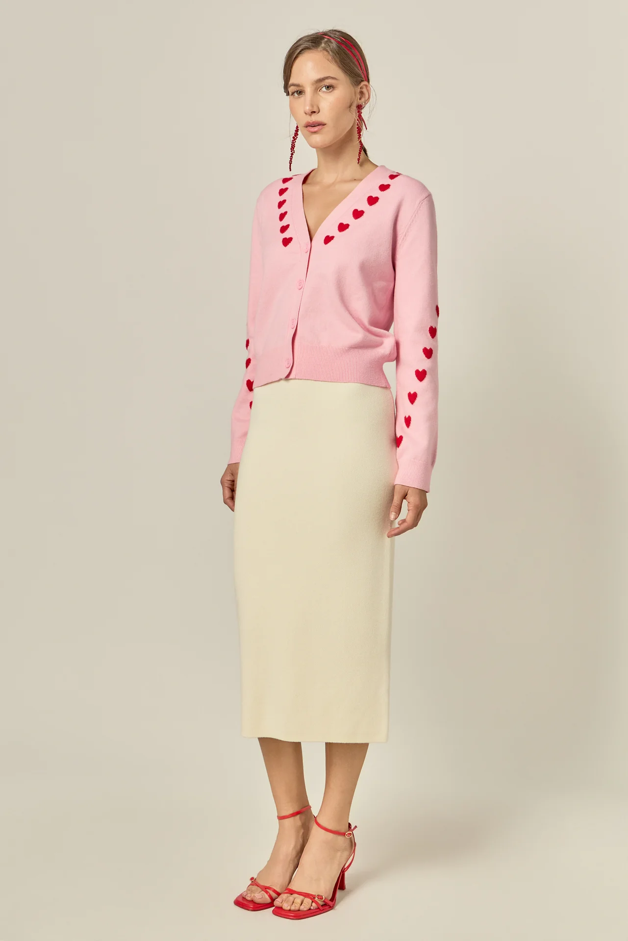 Heart Accent Knit Cardigan - Image 3