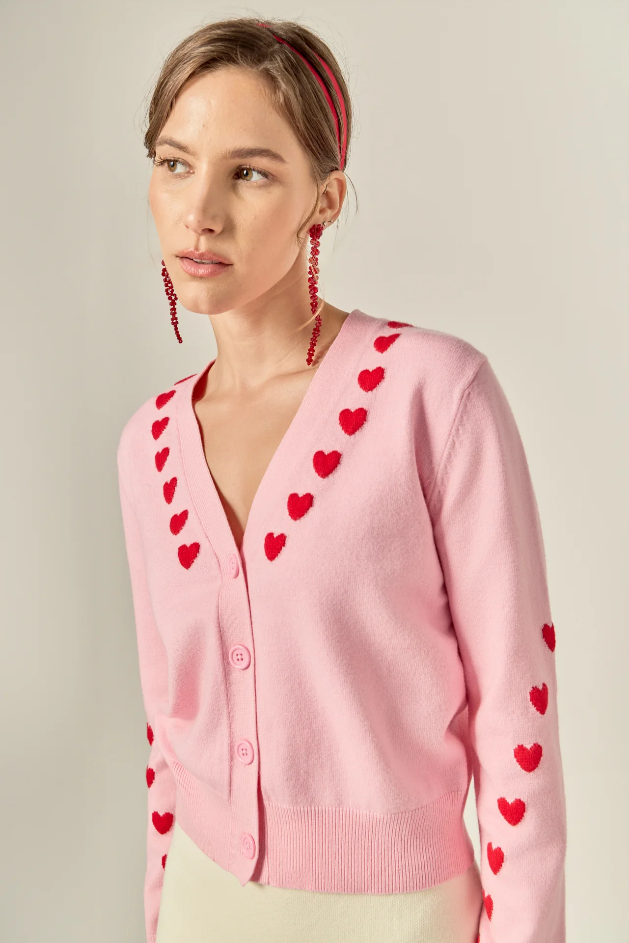 Heart Accent Knit Cardigan - Image 5