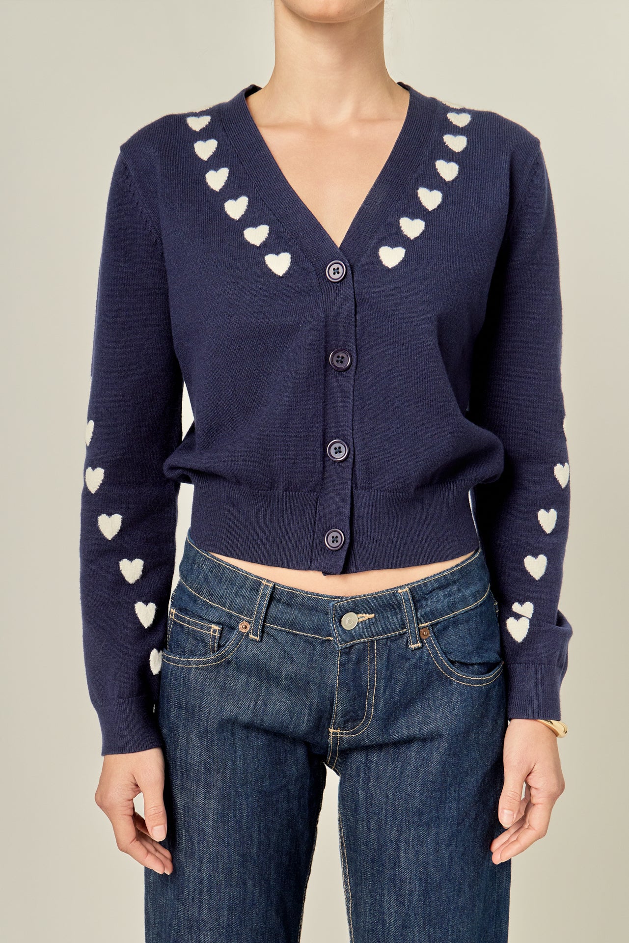 Heart Accent Knit Cardigan - Image 7