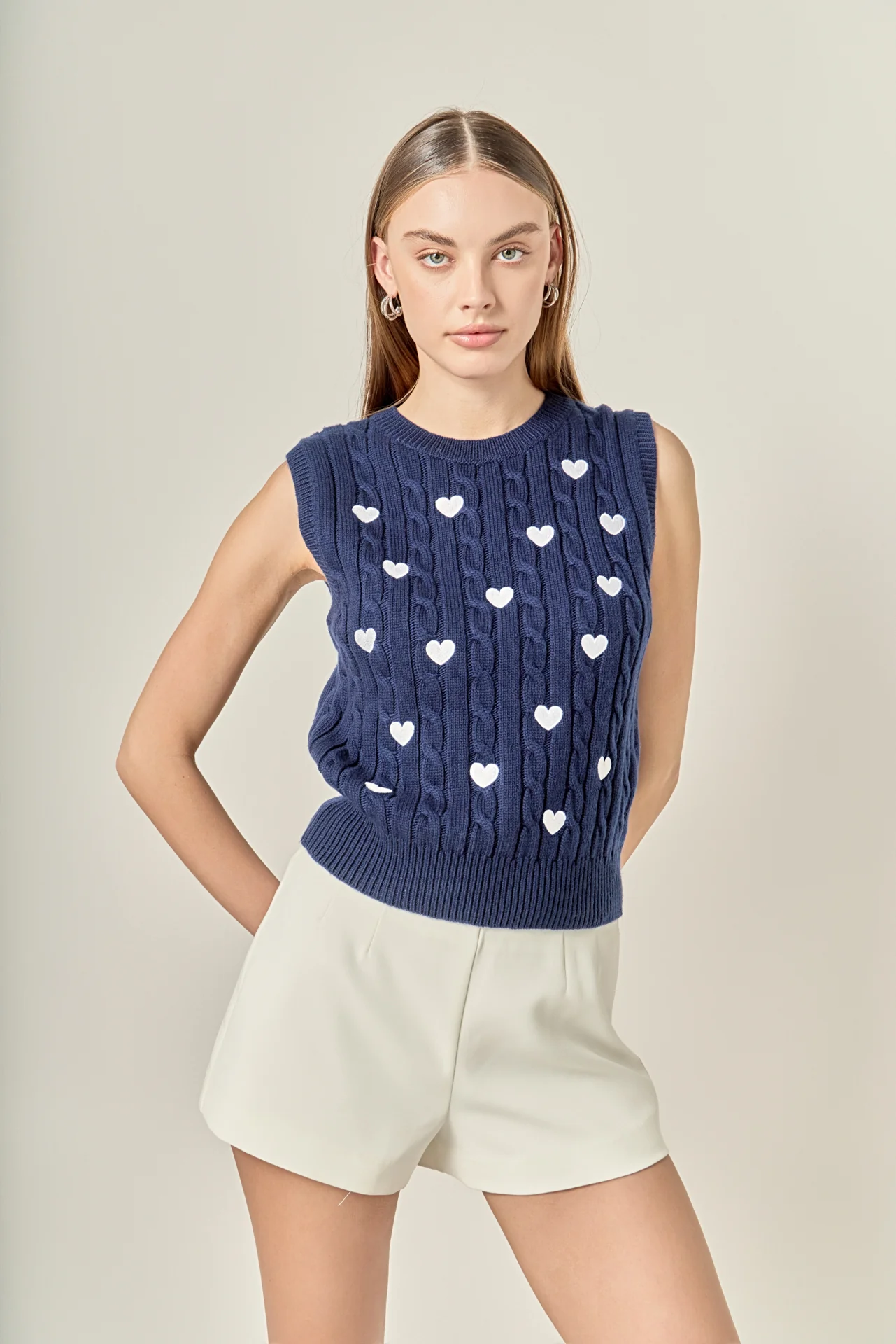 Embroidered Heart Knit Vest - Image 12