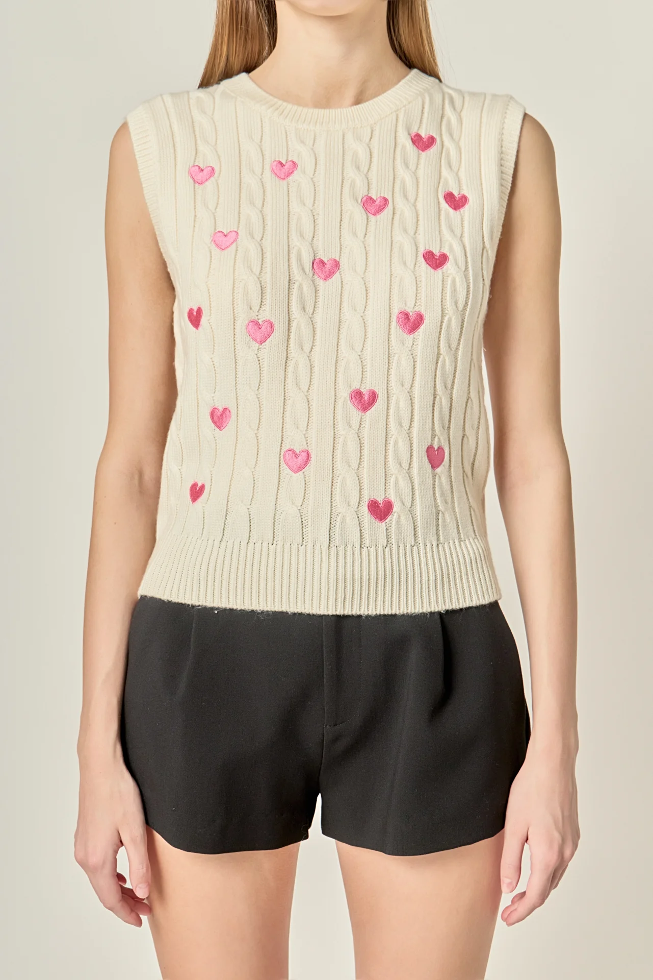 Embroidered Heart Knit Vest - Image 2