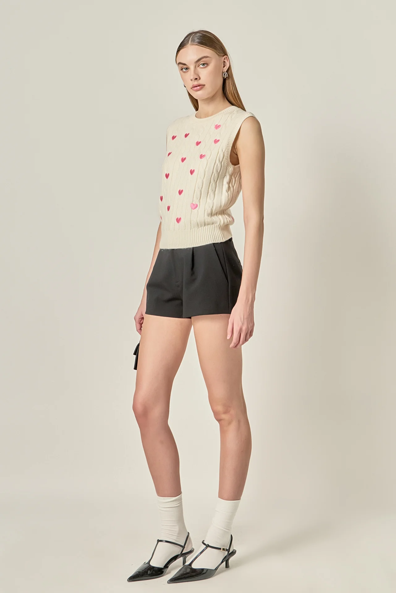 Embroidered Heart Knit Vest - Image 4