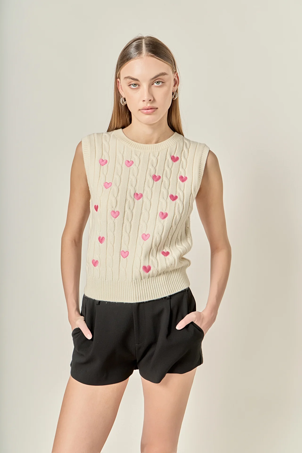 Embroidered Heart Knit Vest - Image 6