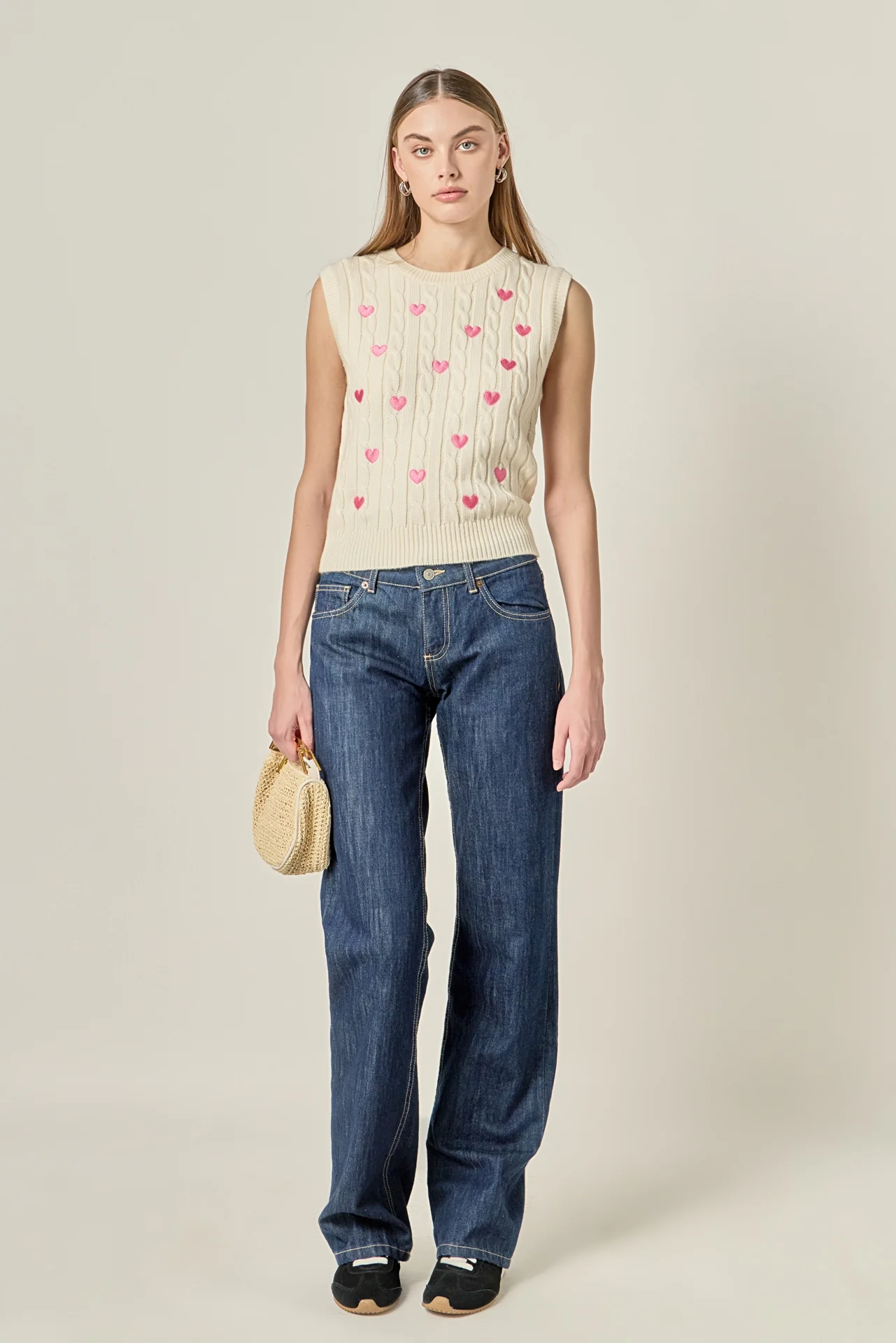 Embroidered Heart Knit Vest - Image 7