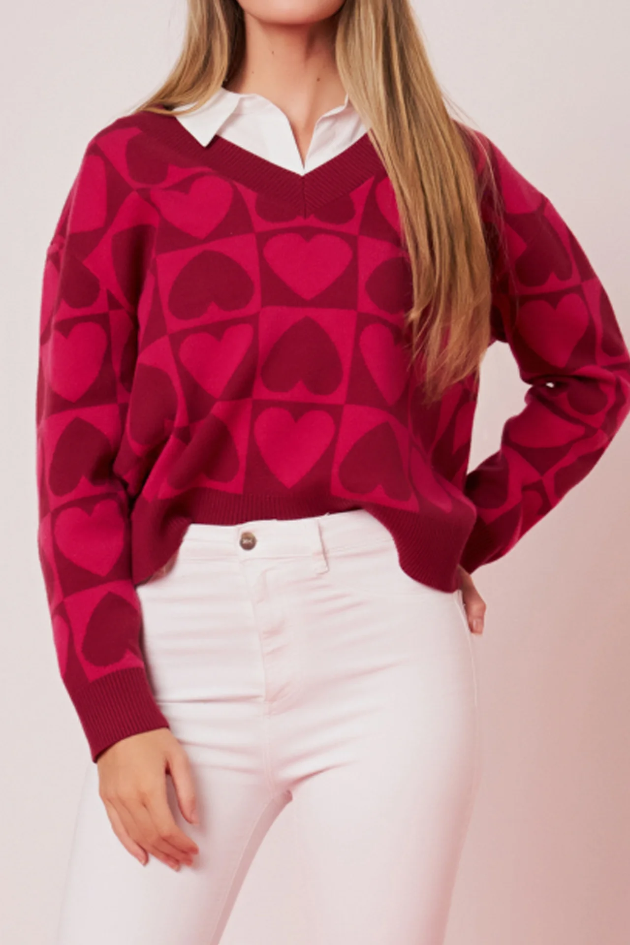 Heart Knit Sweater - Image 2