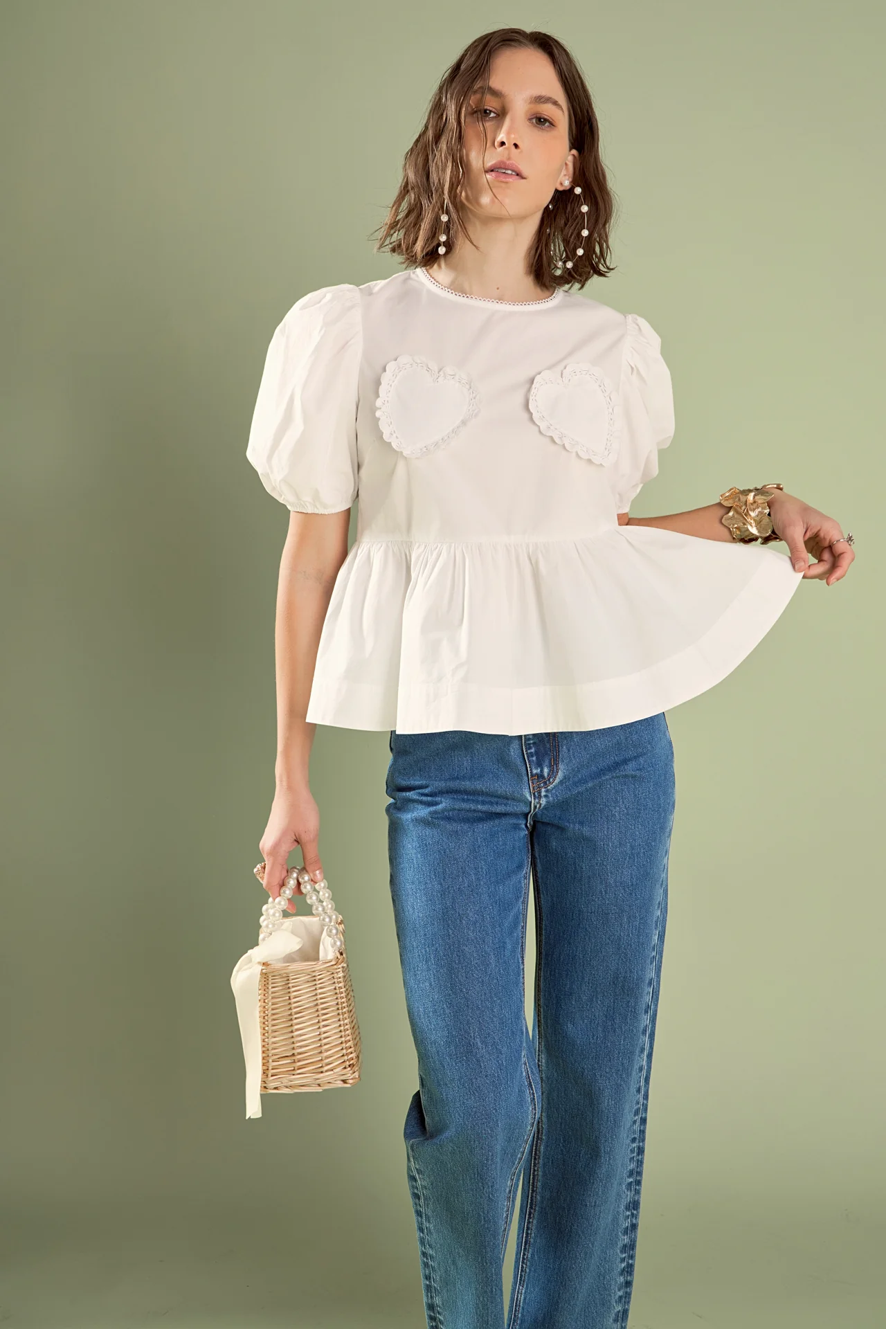 Linda Heart Peplum Top - Image 5