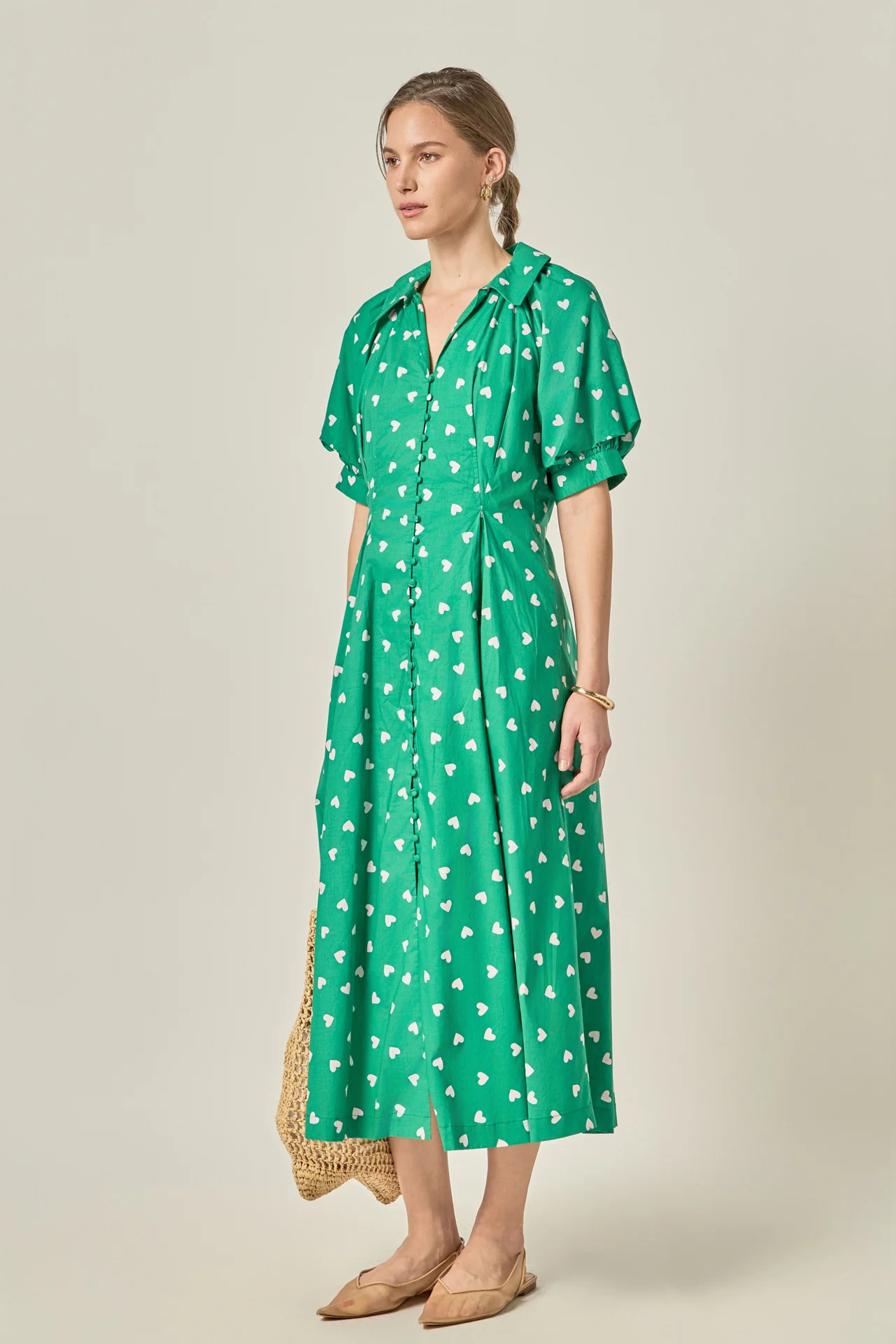 Lovelyn Heart Print Midi Dress - Image 4