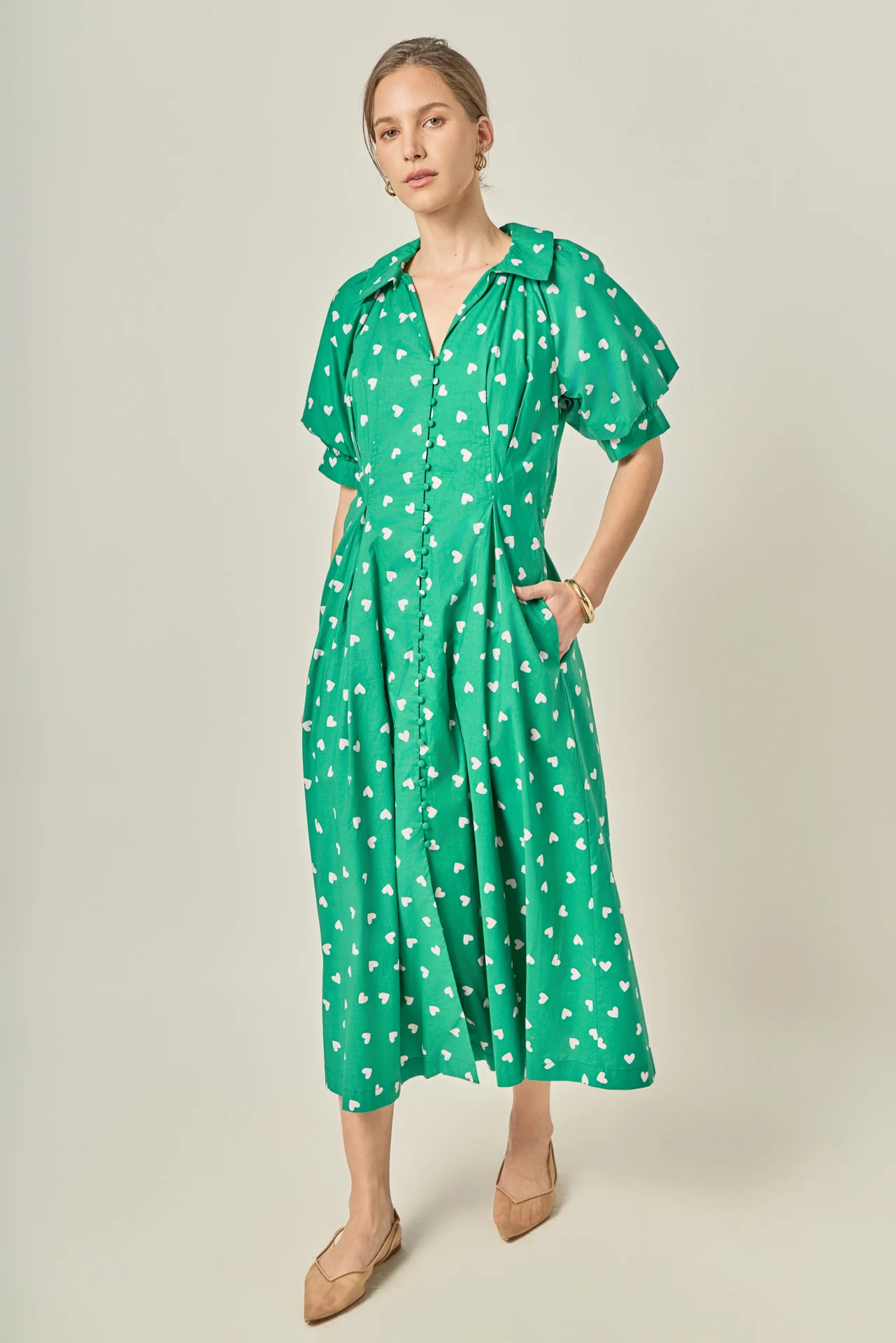 Lovelyn Heart Print Midi Dress - Image 6