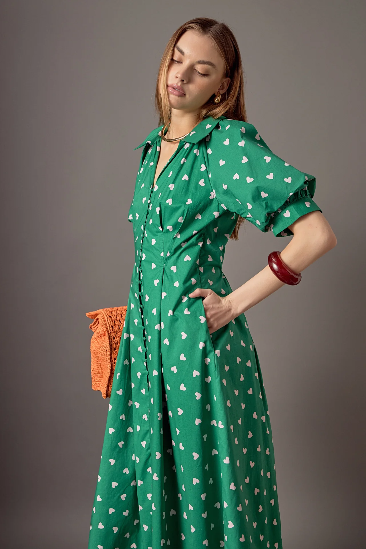 Lovelyn Heart Print Midi Dress - Image 7