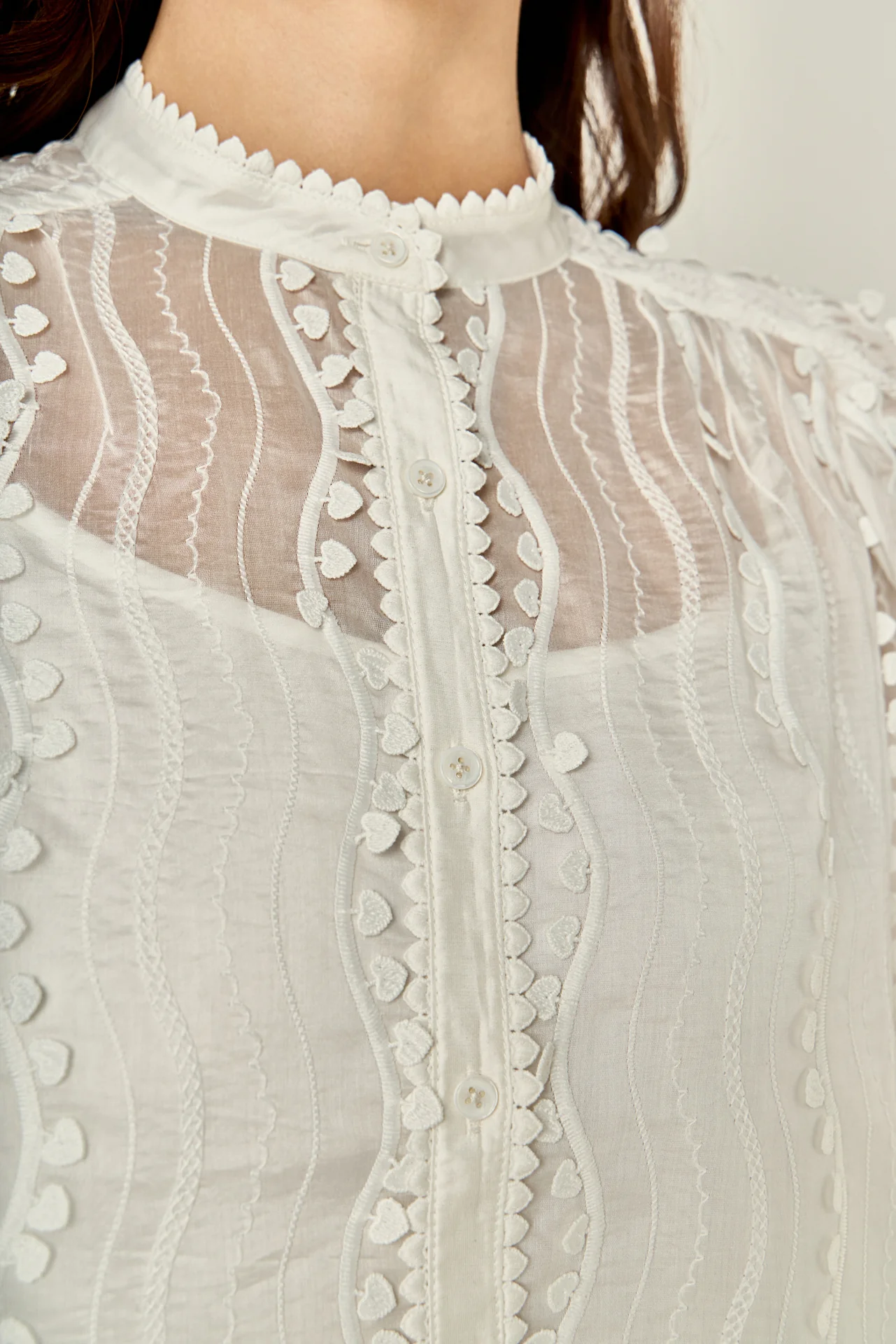 Heart Trim Sheer Blouse - Image 3