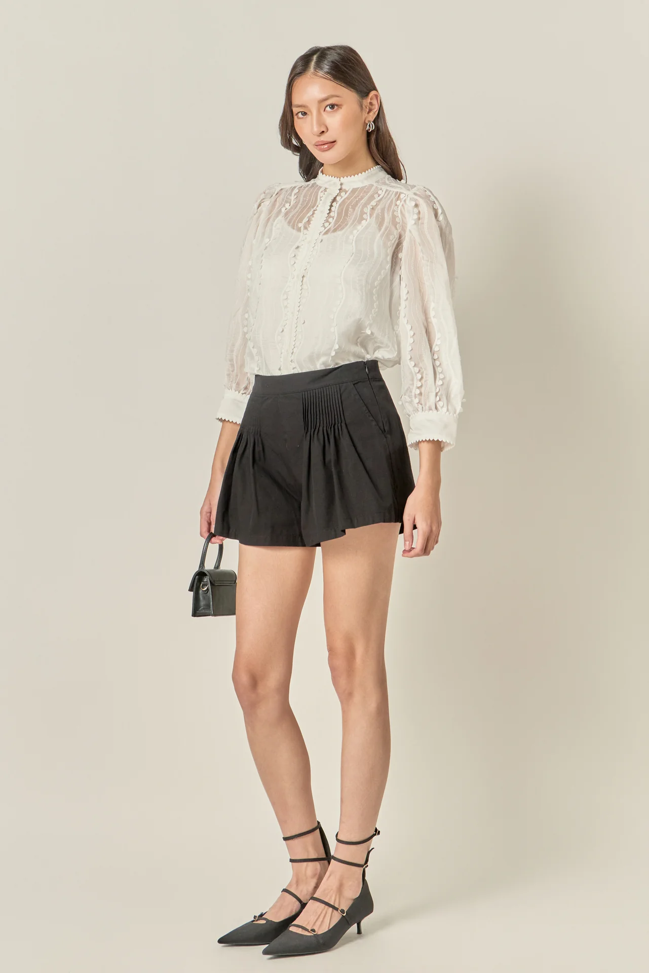 Heart Trim Sheer Blouse - Image 4