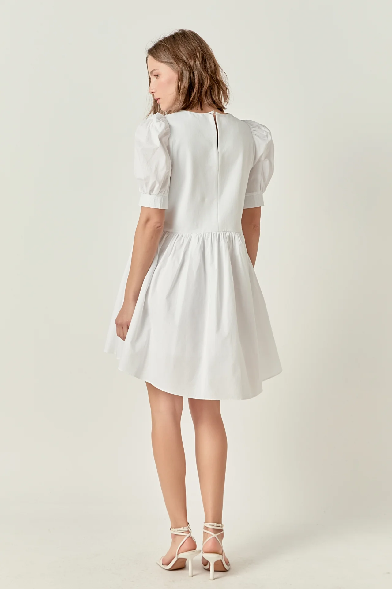 Puff Sleeve High Low Knit Combo Dress - Image 4