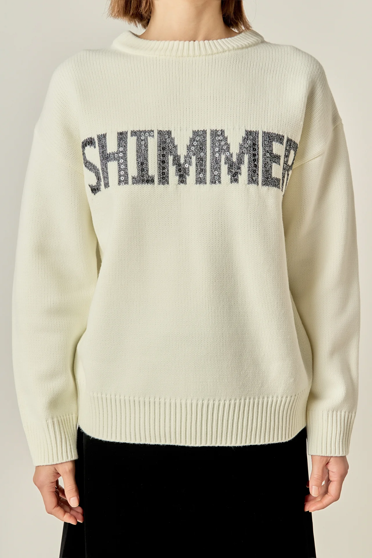 Holiday Sequins Lettering Sweater - Image 2