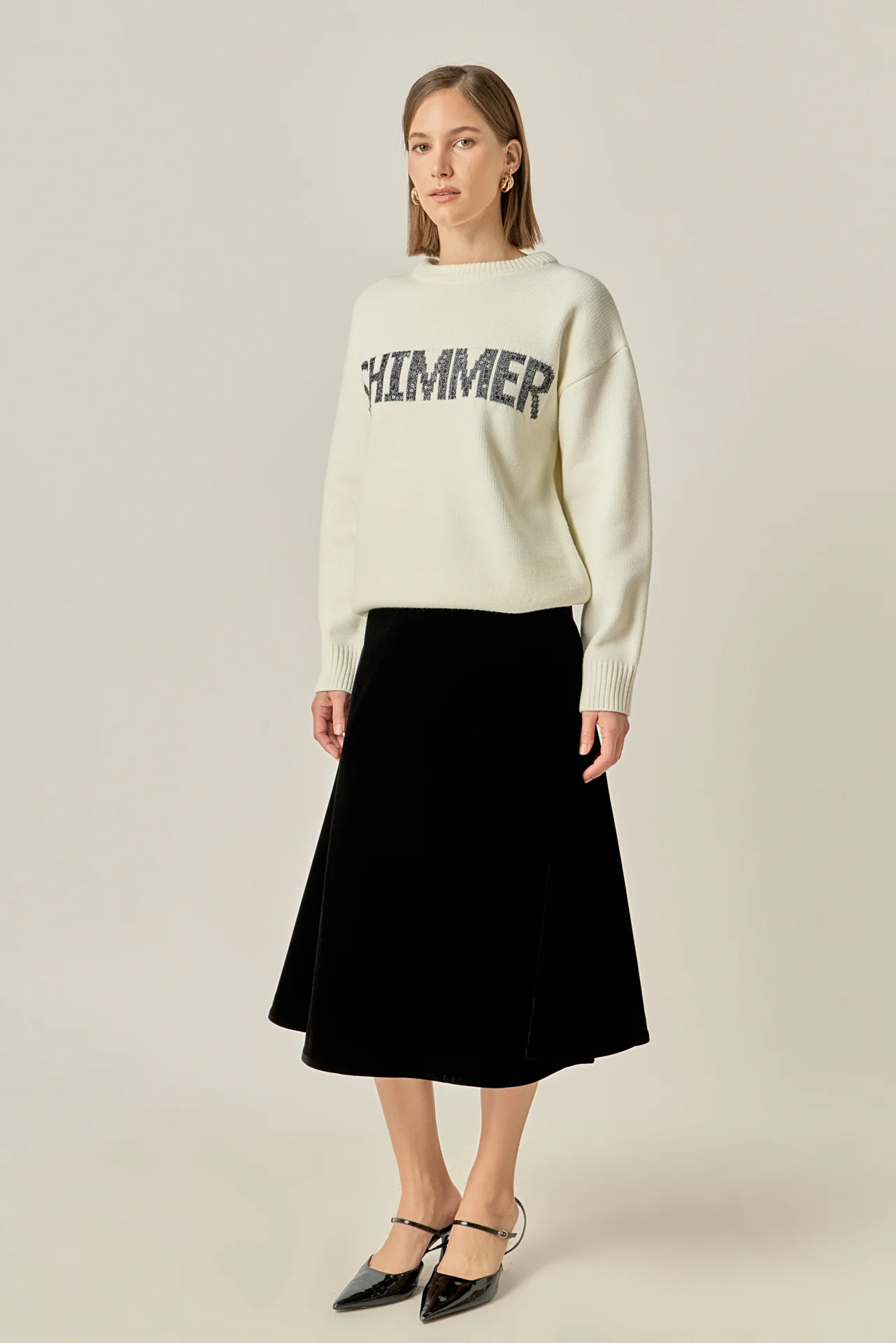 Holiday Sequins Lettering Sweater - Image 3