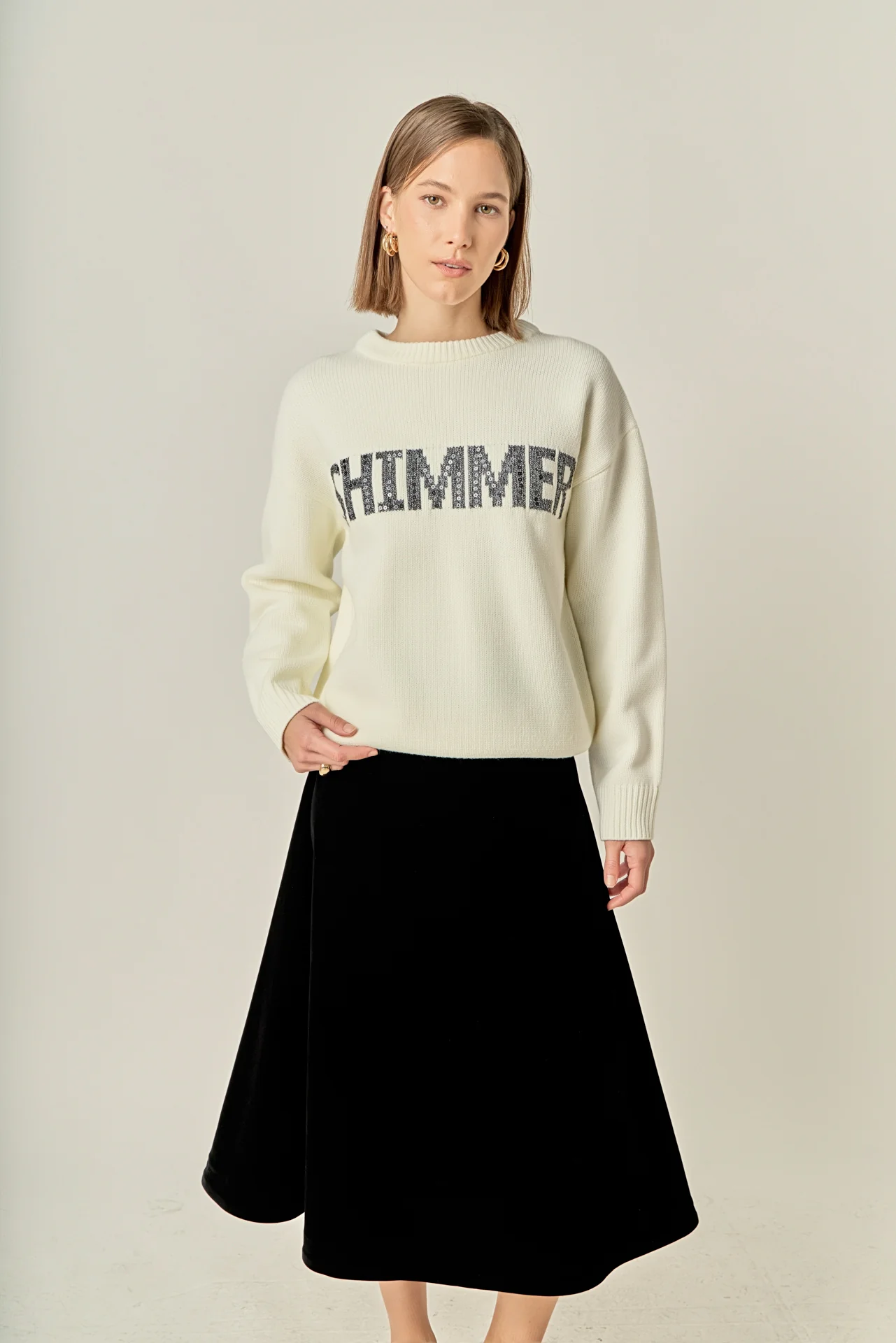 Holiday Sequins Lettering Sweater - Image 5