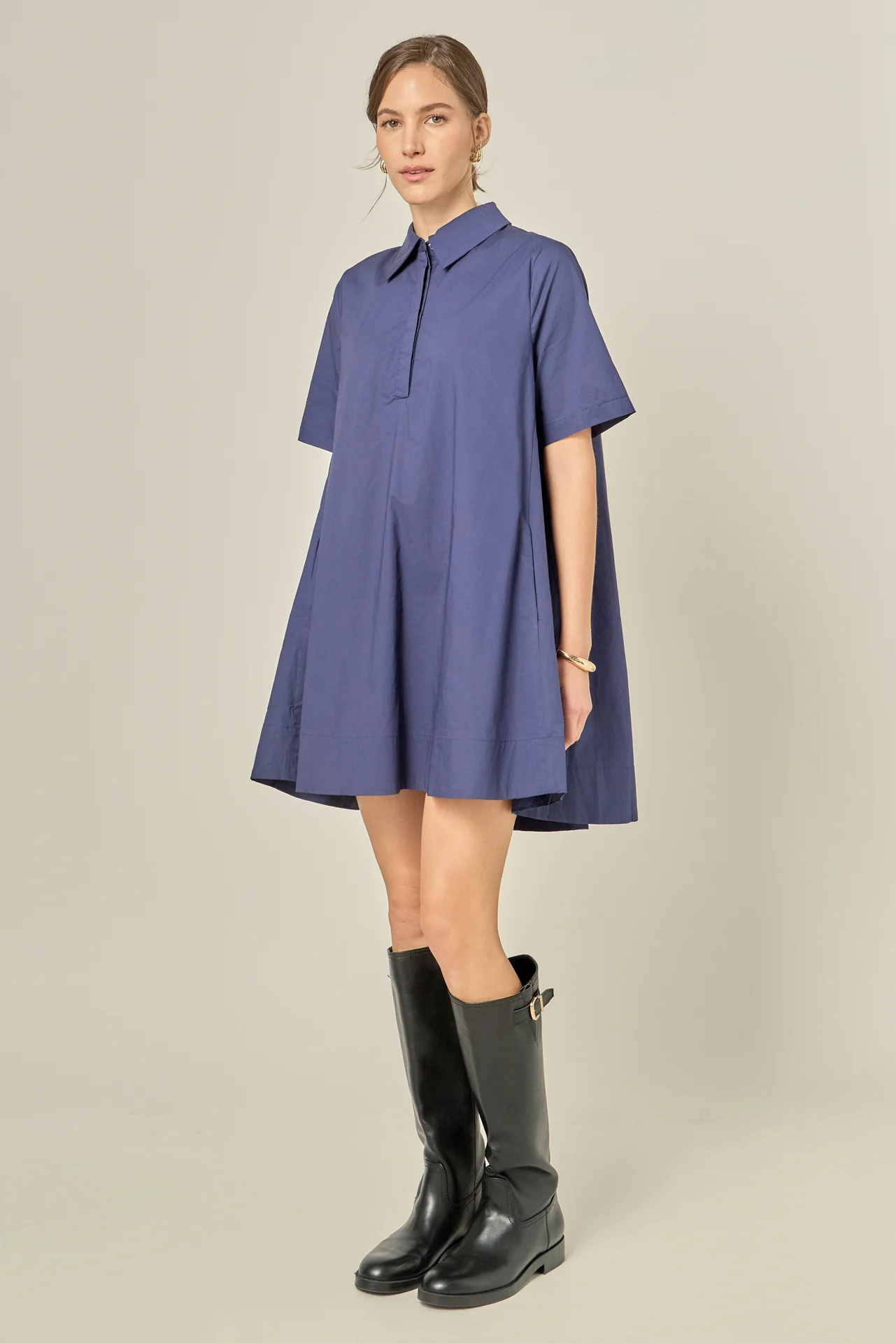 Poplin A-Line Mini Dress - Image 4