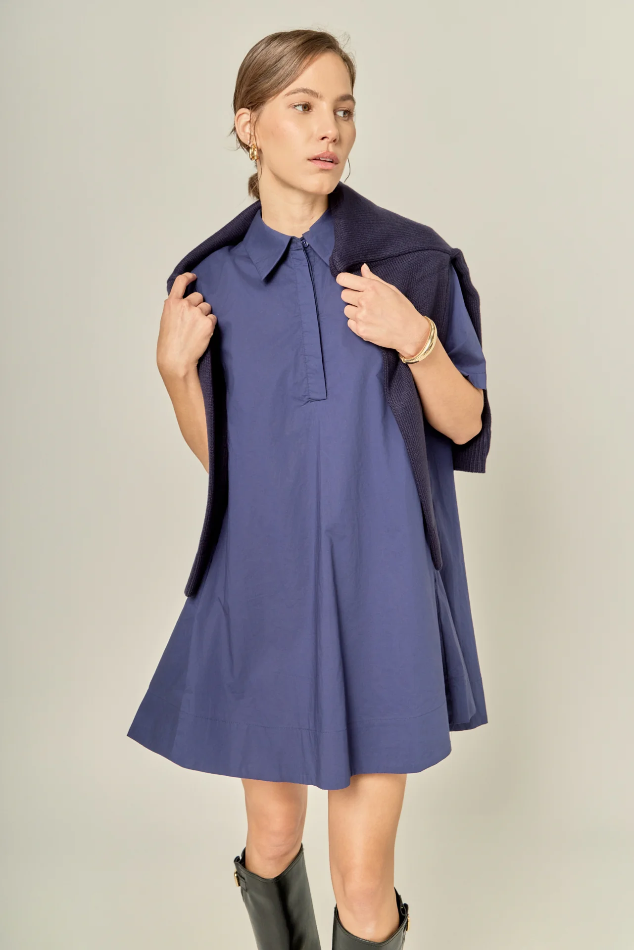 Poplin A-Line Mini Dress - Image 6