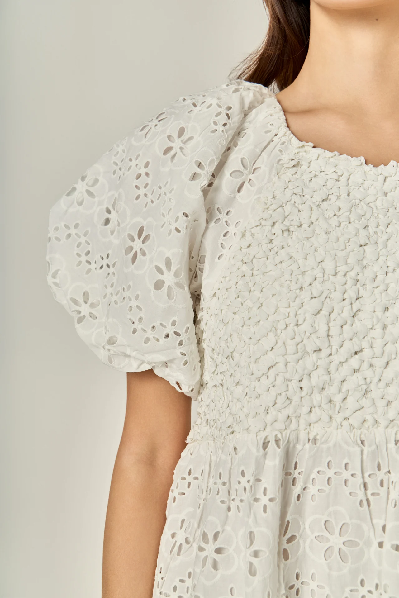 Premium Knit and Embroidery Combo Dress - Image 3