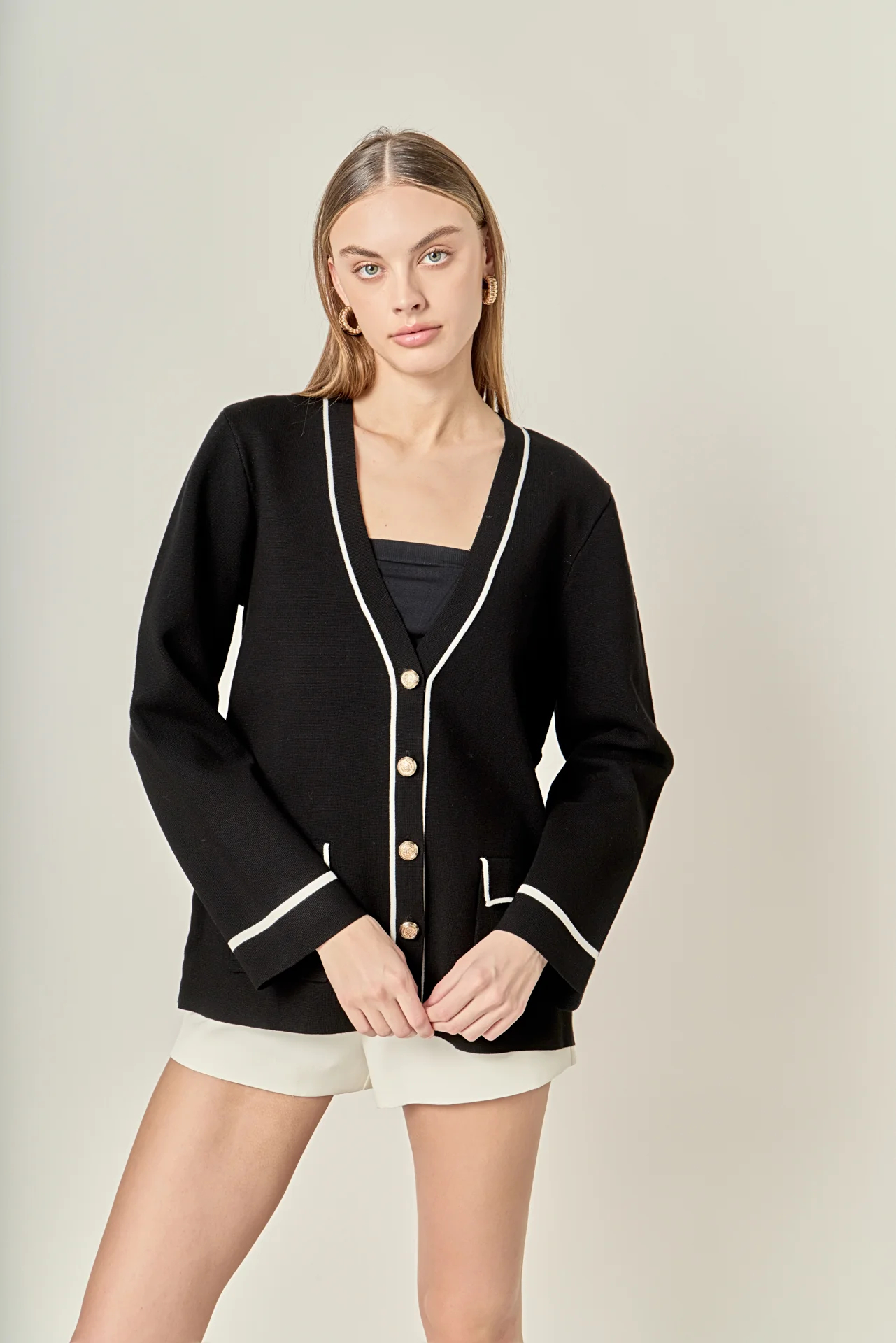 Knit Contrast Cardigan - Image 5