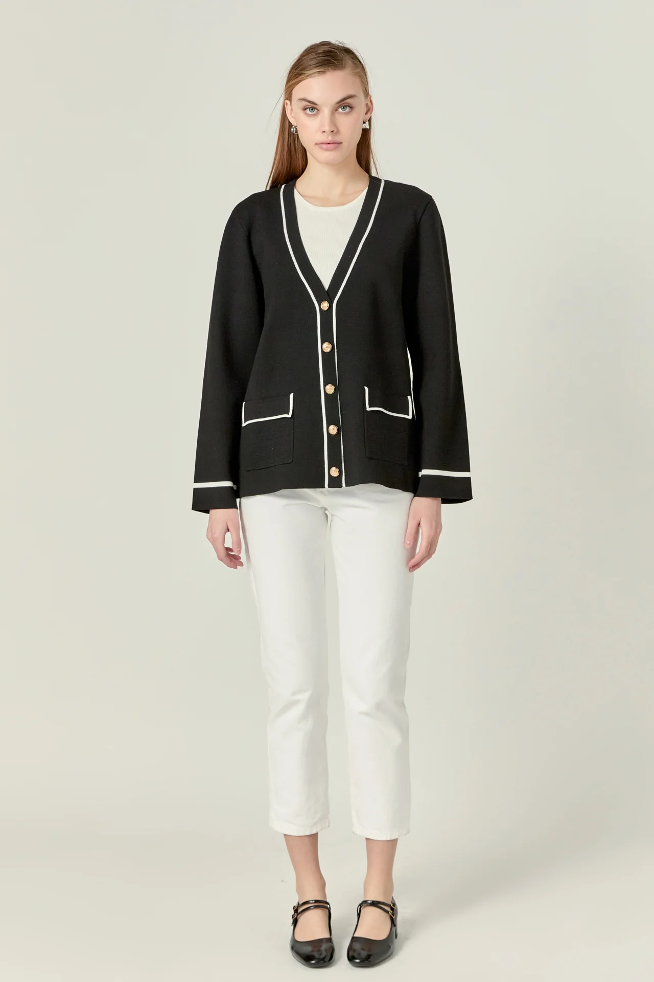 Knit Contrast Cardigan - Image 6