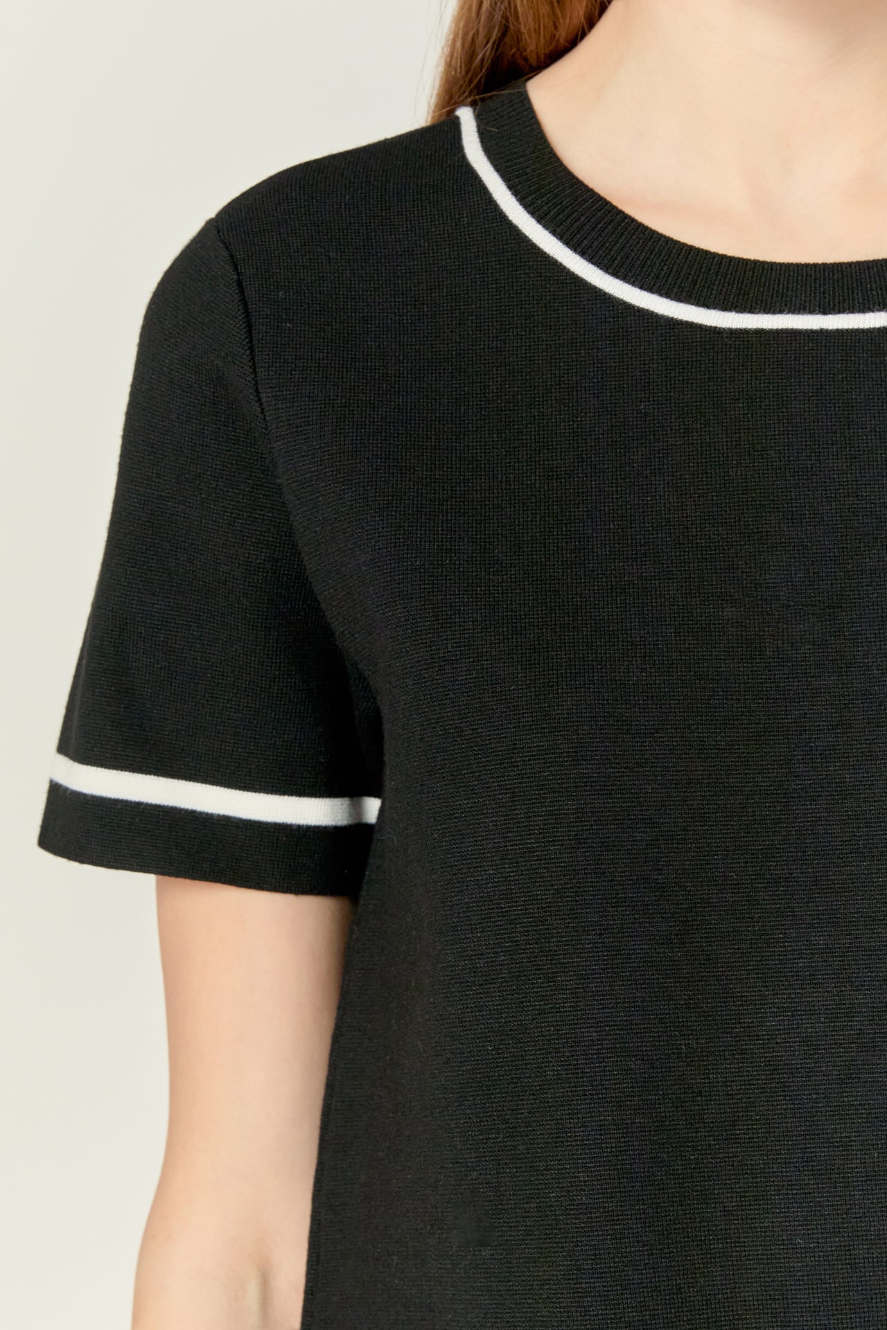 Knit Contrast Mini Dress - Image 2