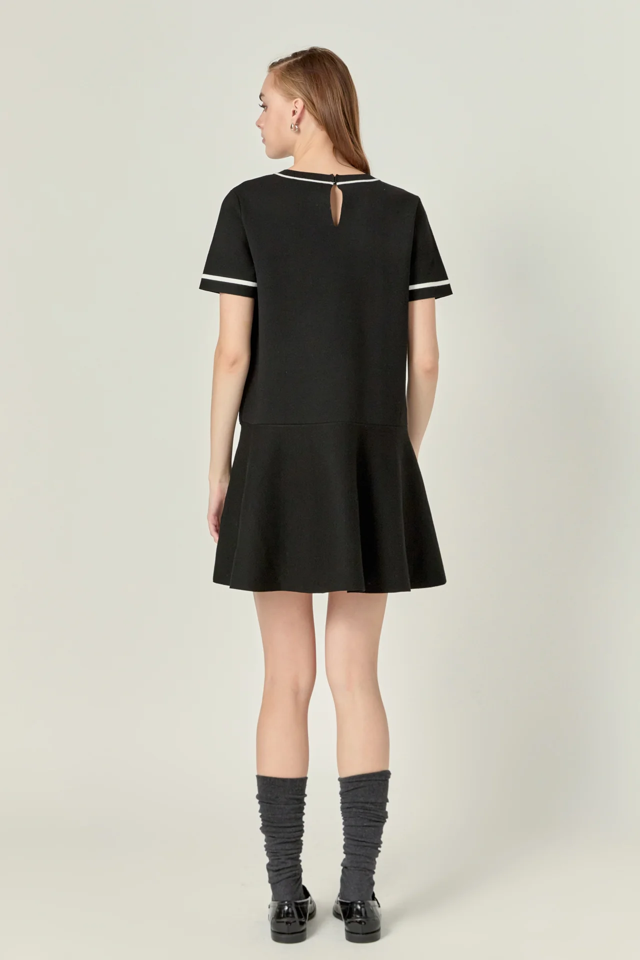 Knit Contrast Mini Dress - Image 4