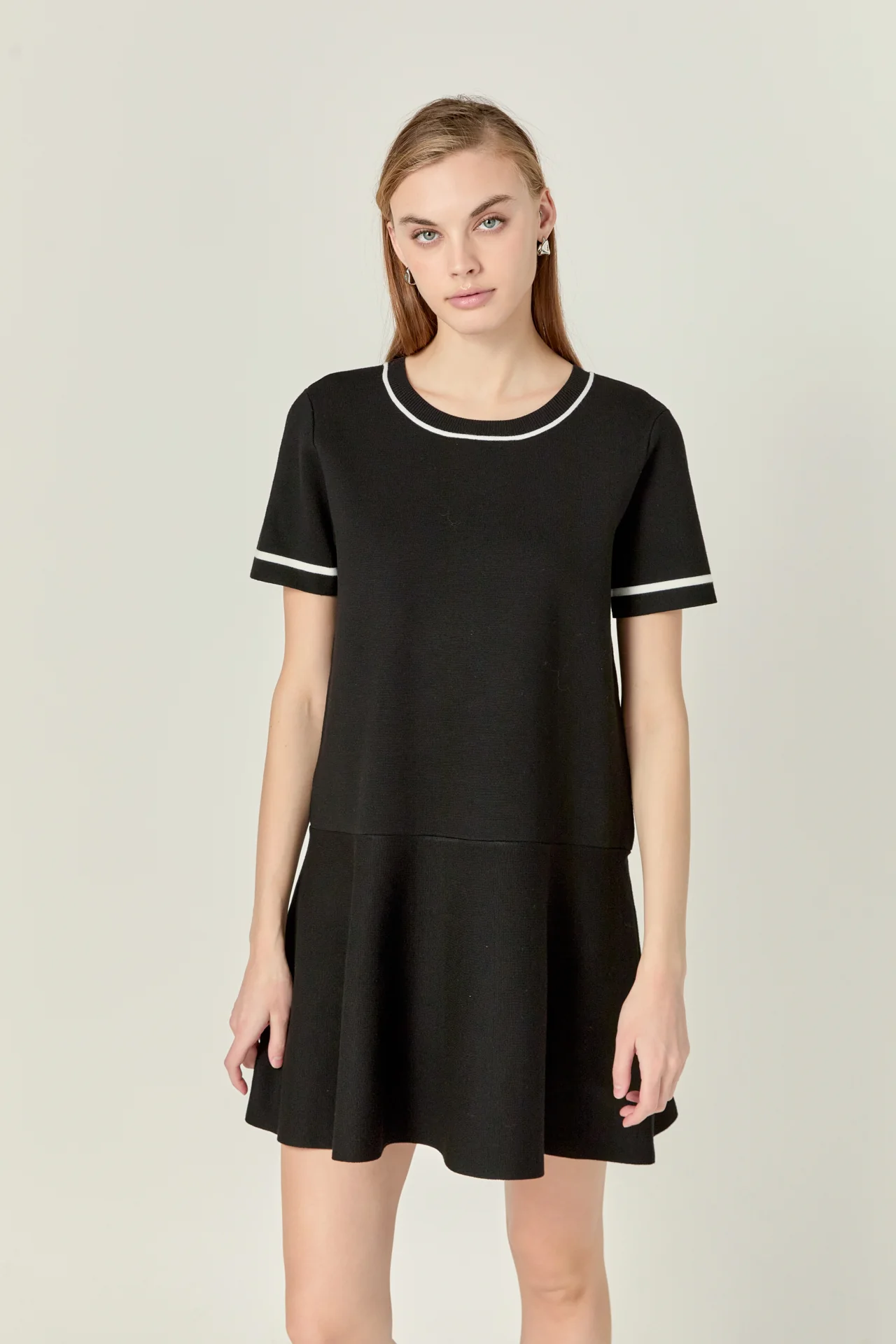 Knit Contrast Mini Dress - Image 5