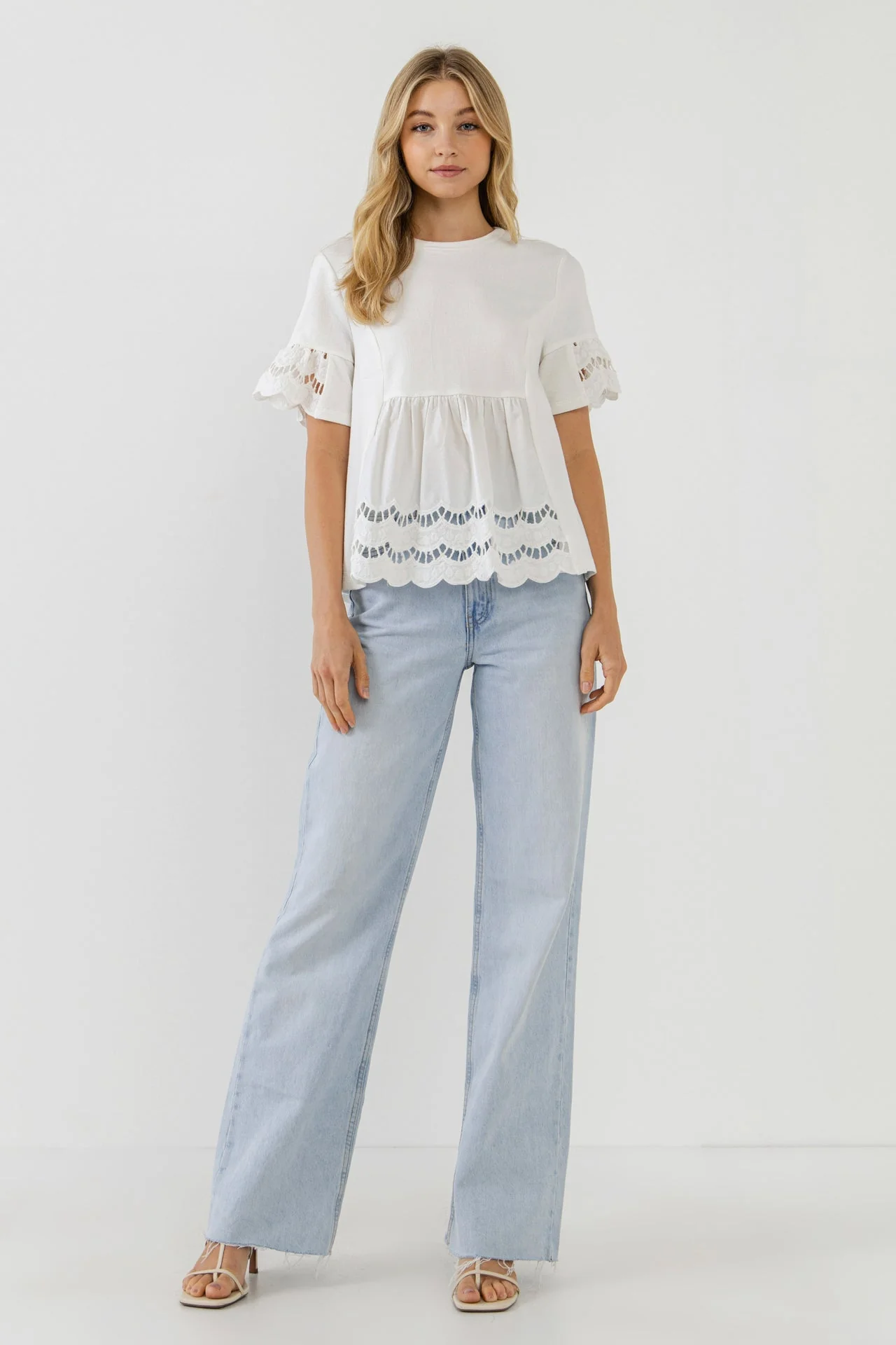 Knit Eyelet Mixed T-Shirts - Image 11
