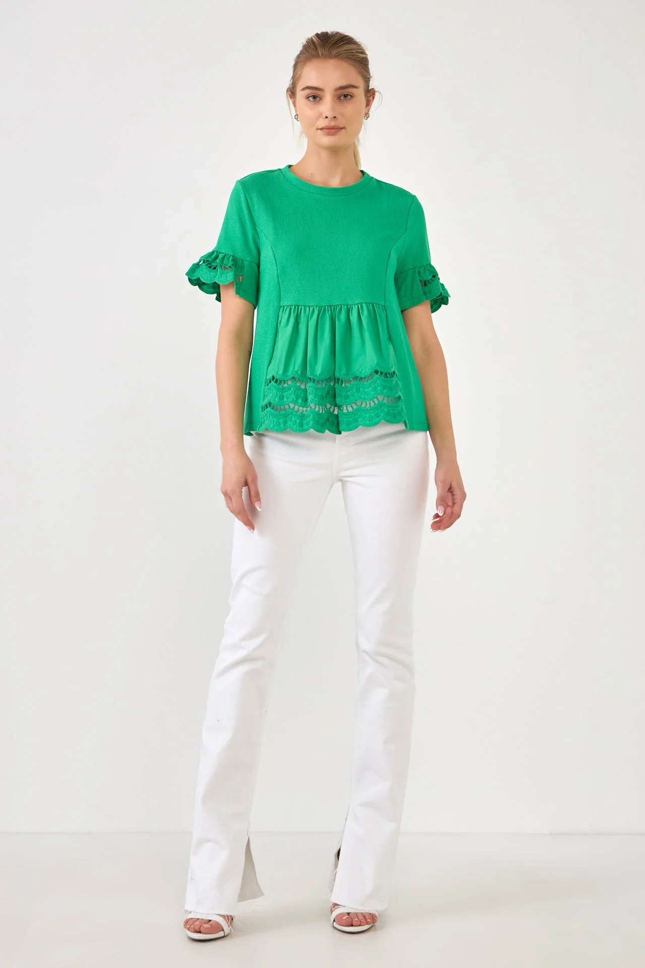 Knit Eyelet Mixed T-Shirts - Image 16